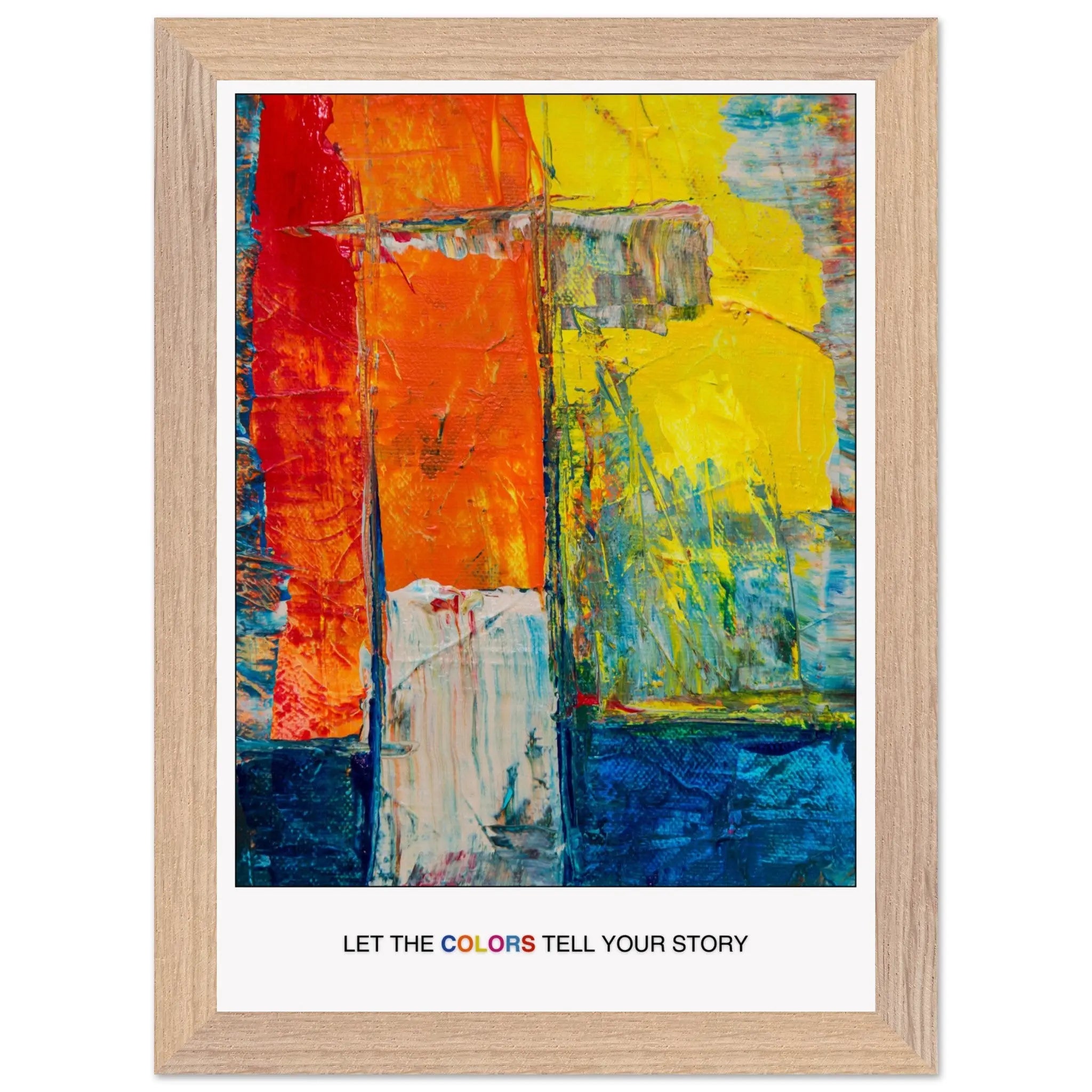Abstract Explosion of Colorful Expression: Perfect Art for Living Rooms or Creative Spaces -uplifting poster décor, Christmas Poster Gift  Print Material INK & FRAME STUDIO