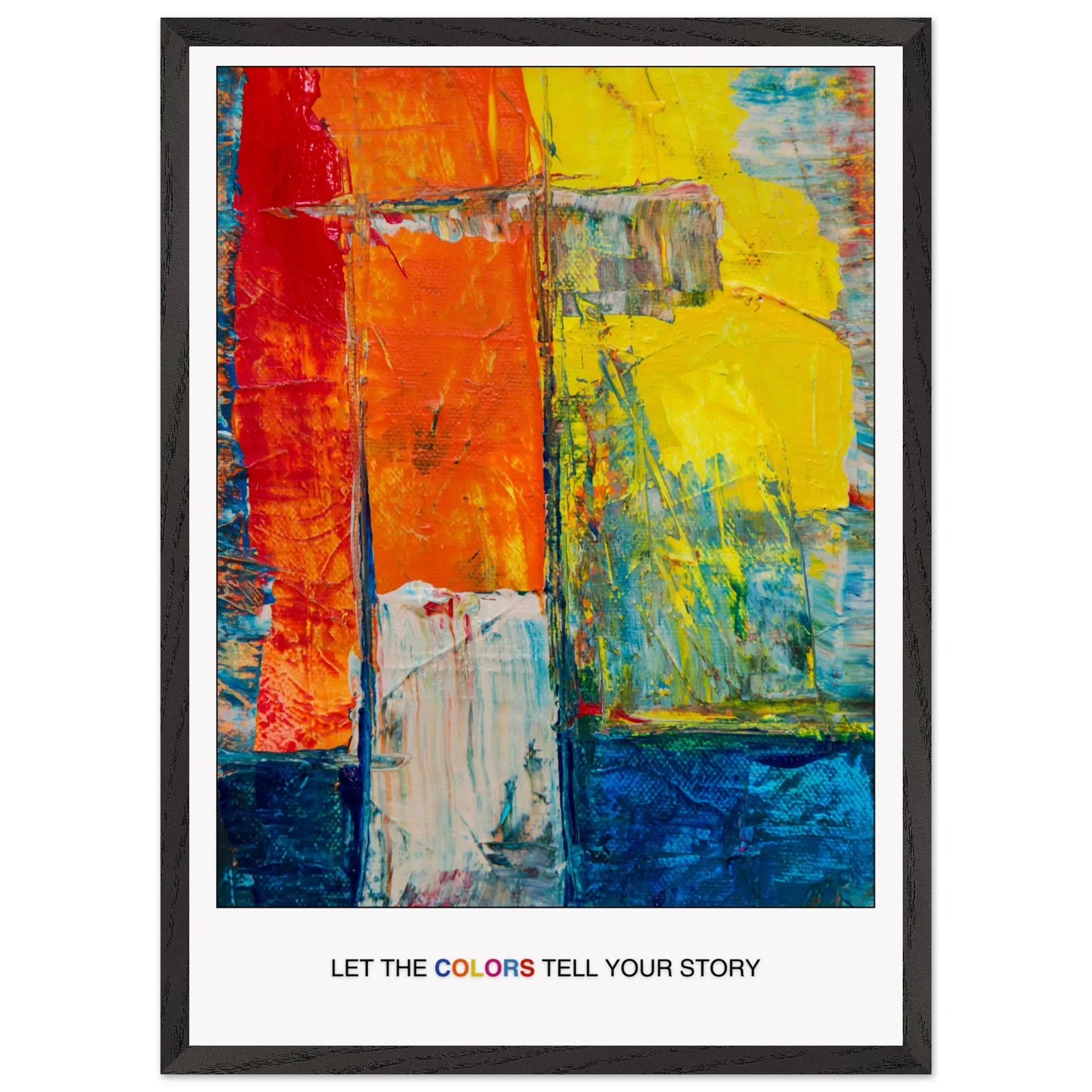 Abstract Explosion of Colorful Expression: Perfect Art for Living Rooms or Creative Spaces -uplifting poster décor, Christmas Poster Gift  Print Material INK & FRAME STUDIO