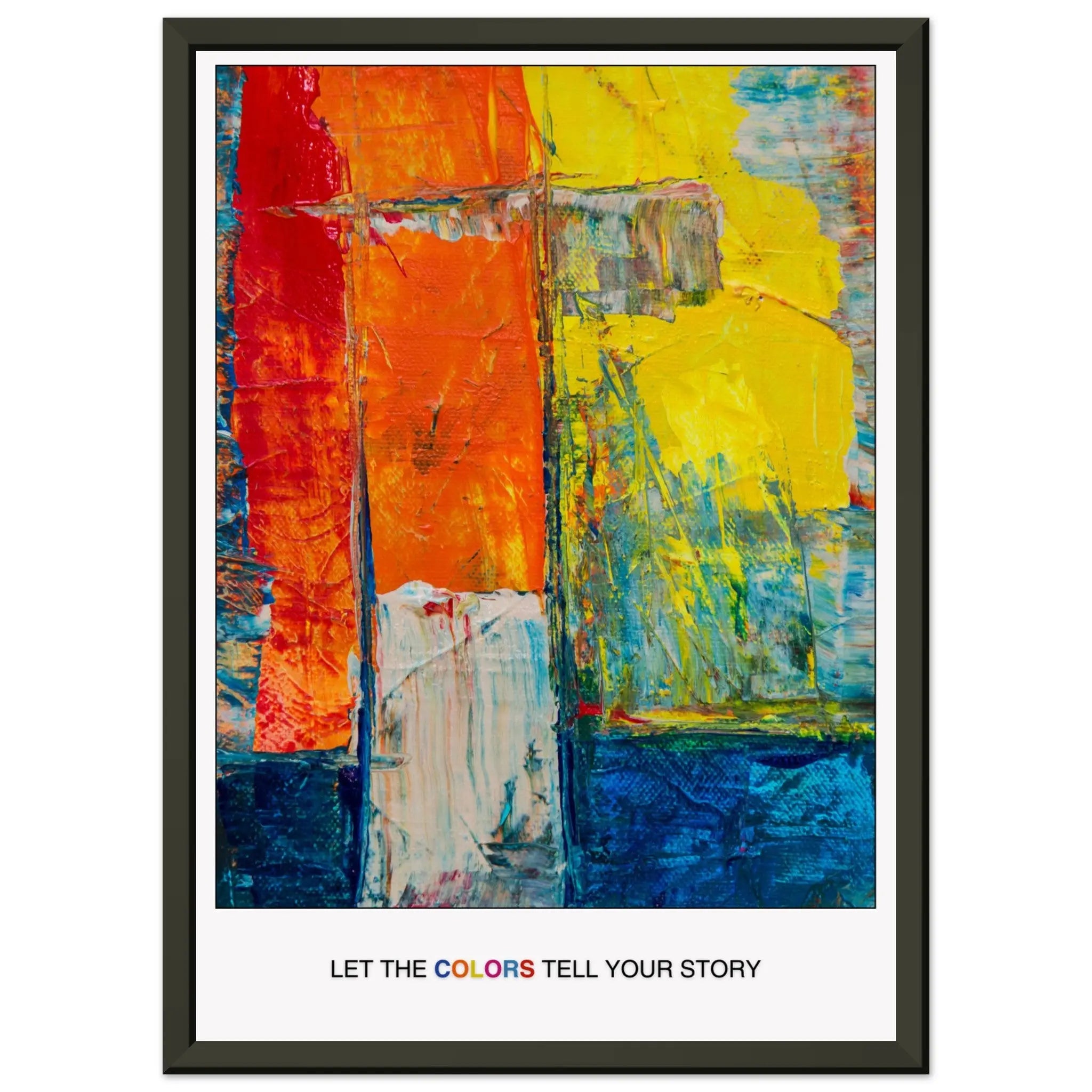 Abstract Explosion of Colorful Expression: Perfect Art for Living Rooms or Creative Spaces -uplifting poster décor, Christmas Poster Gift  Print Material INK & FRAME STUDIO