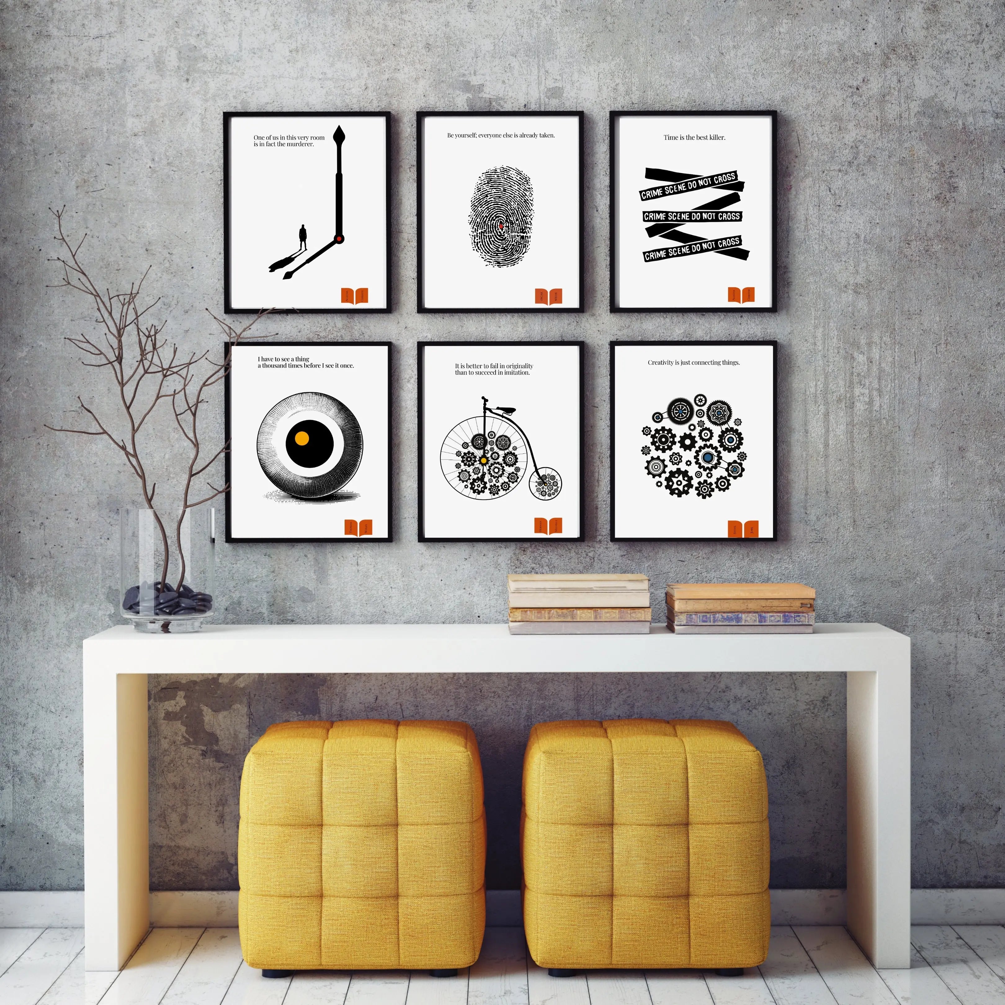 Agatha Christie Quote Print - Minimalist Poster  Print Material INK & FRAME STUDIO