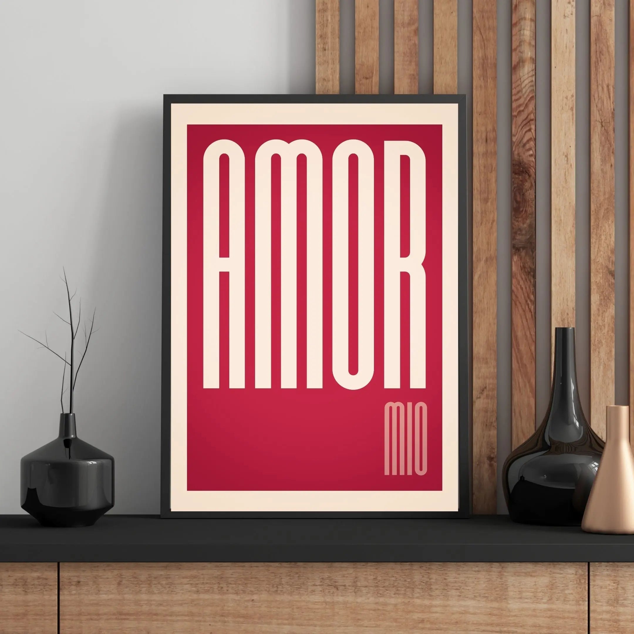 Amore Mio Print, My Love Print Italian Gift Poster  Print Material INK & FRAME STUDIO