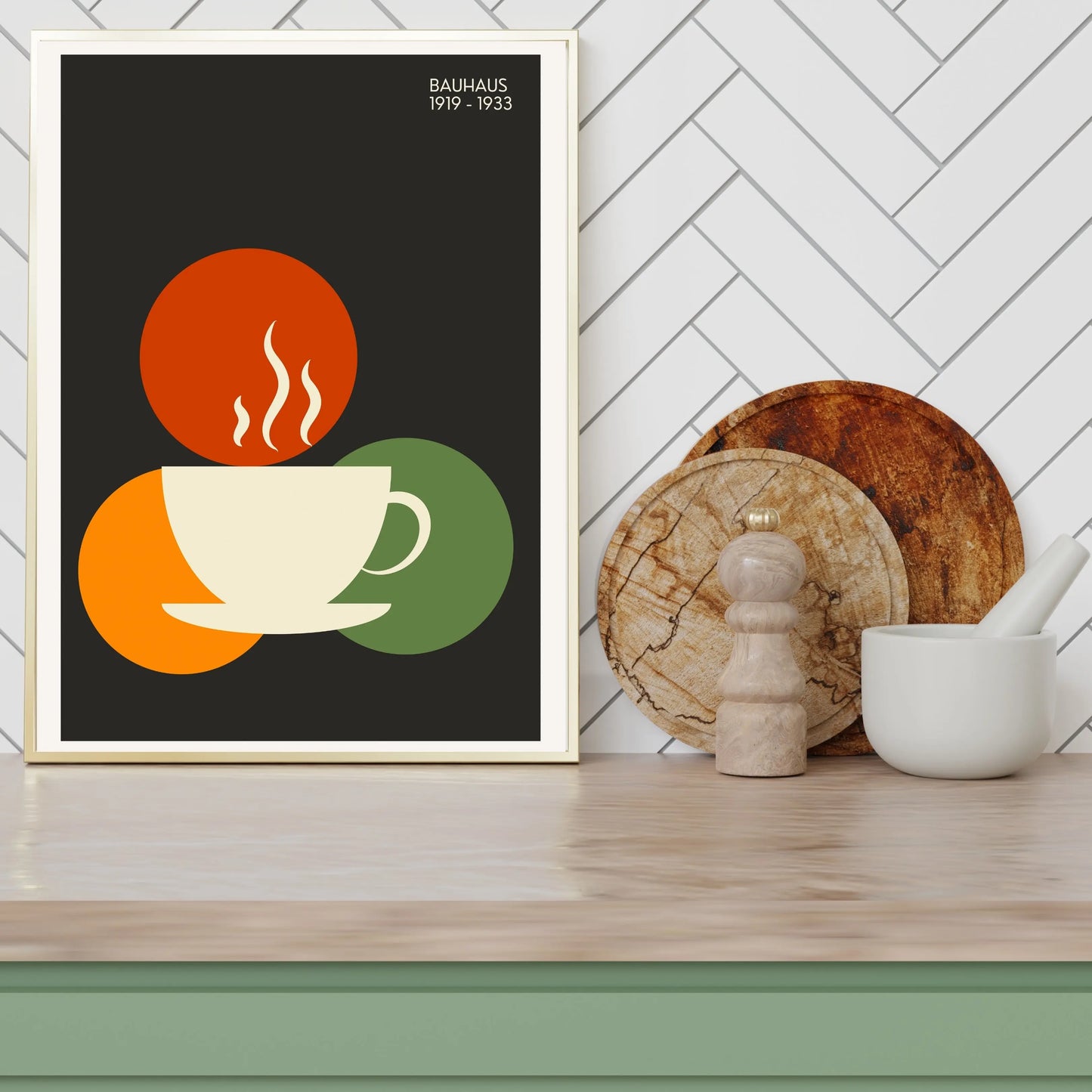 Bauhaus Coffee Cup Poster Wall Art Poster, Bar Decor Print - INK & FRAME STUDIO