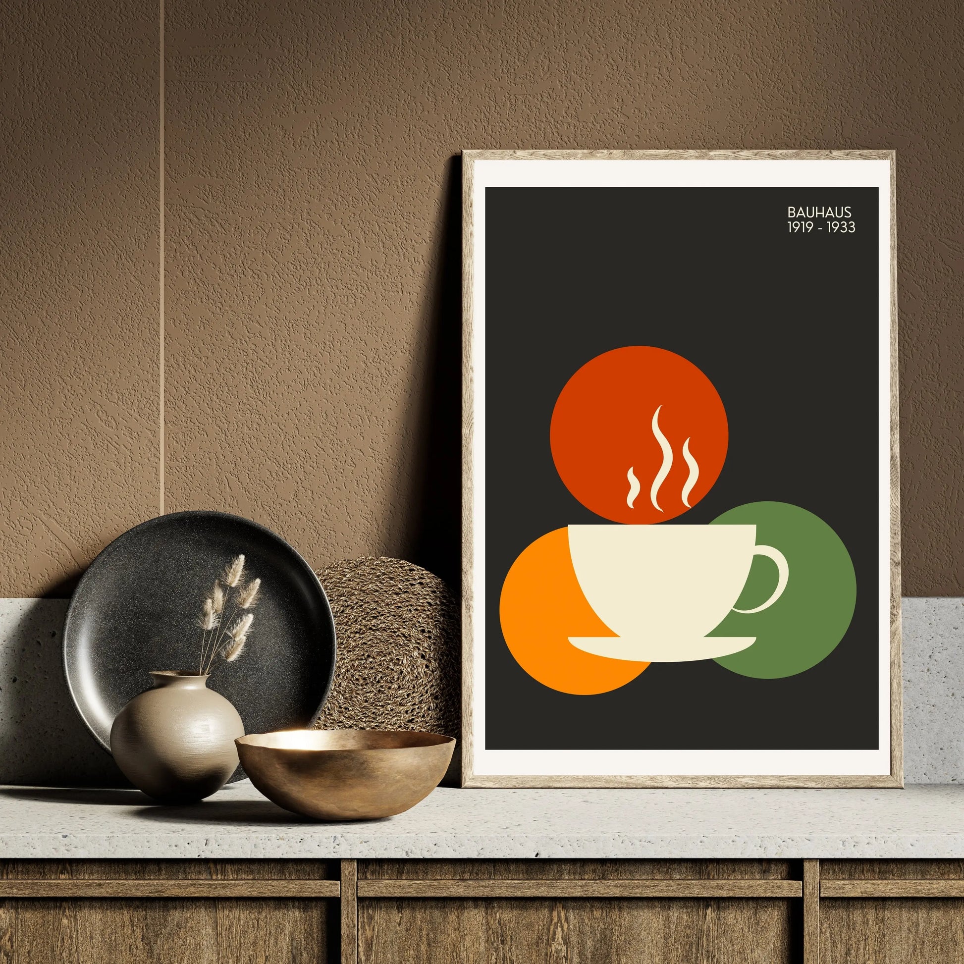 Bauhaus Coffee Cup Poster Wall Art Poster, Bar Decor Print - INK & FRAME STUDIO