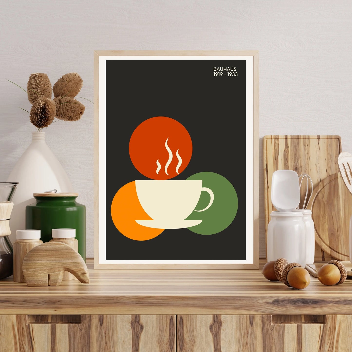 Bauhaus Coffee Cup Poster Wall Art Poster, Bar Decor Print - INK & FRAME STUDIO