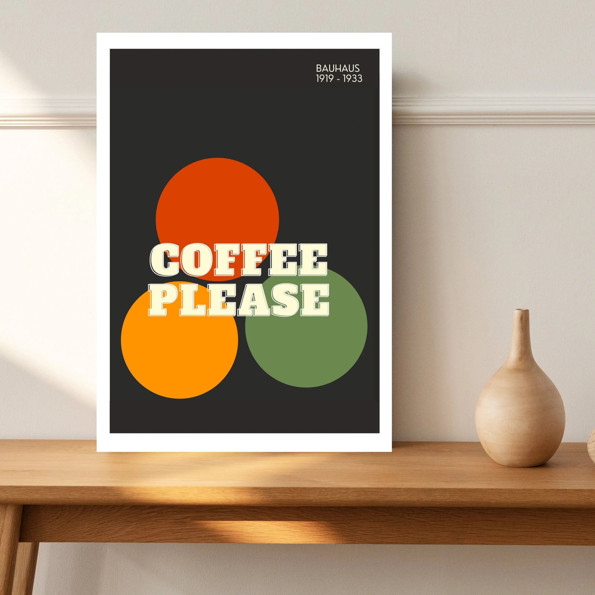 Bauhaus Poster Wall Art Poster, Coffee Please Poster - INK & FRAME STUDIO