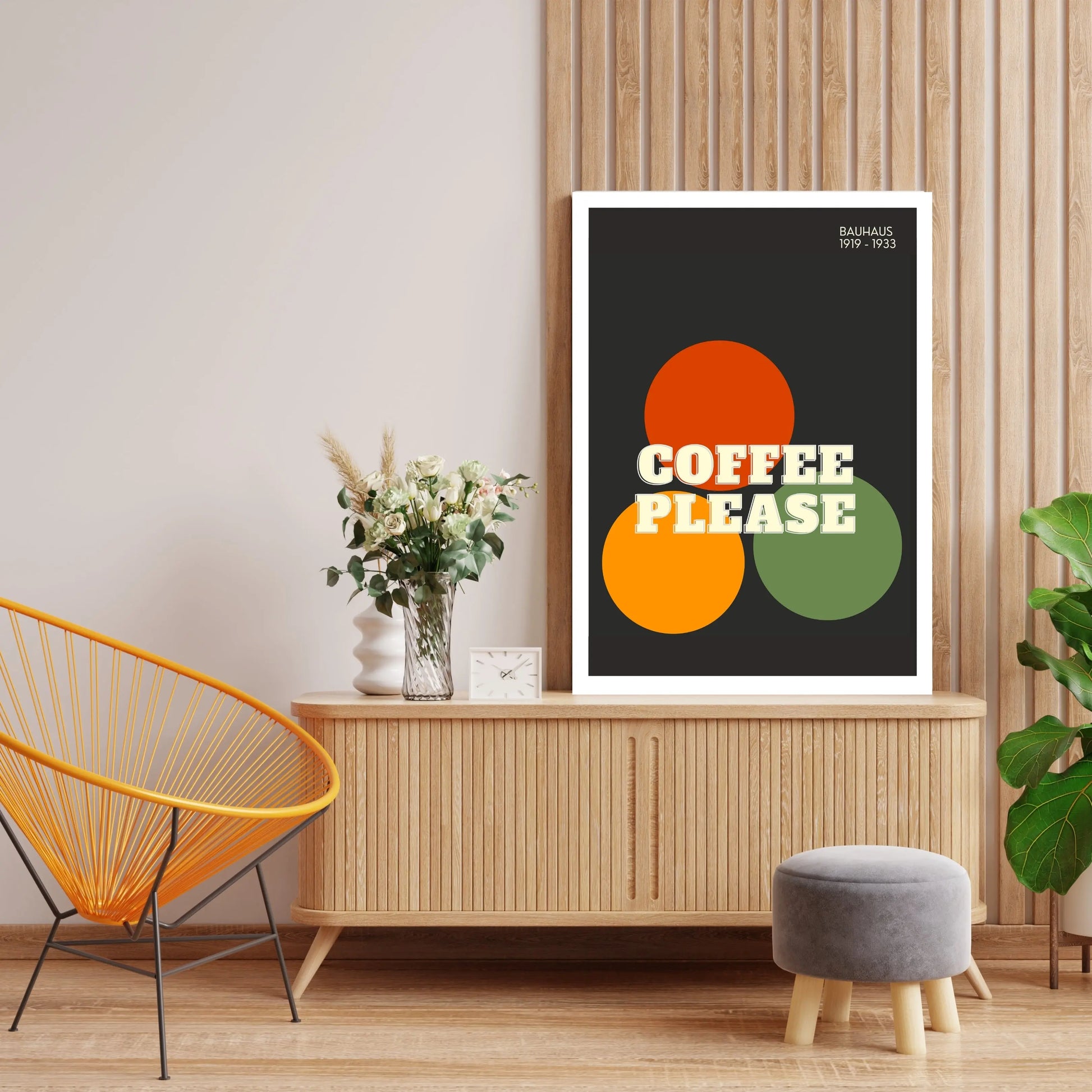 Bauhaus Poster Wall Art Poster, Coffee Please Poster - INK & FRAME STUDIO