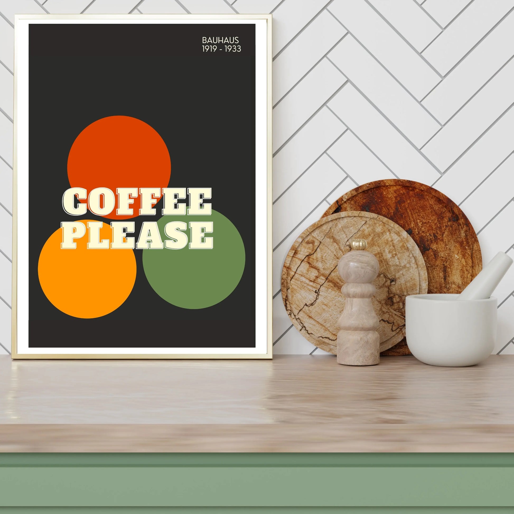 Bauhaus Poster Wall Art Poster, Coffee Please Poster - INK & FRAME STUDIO