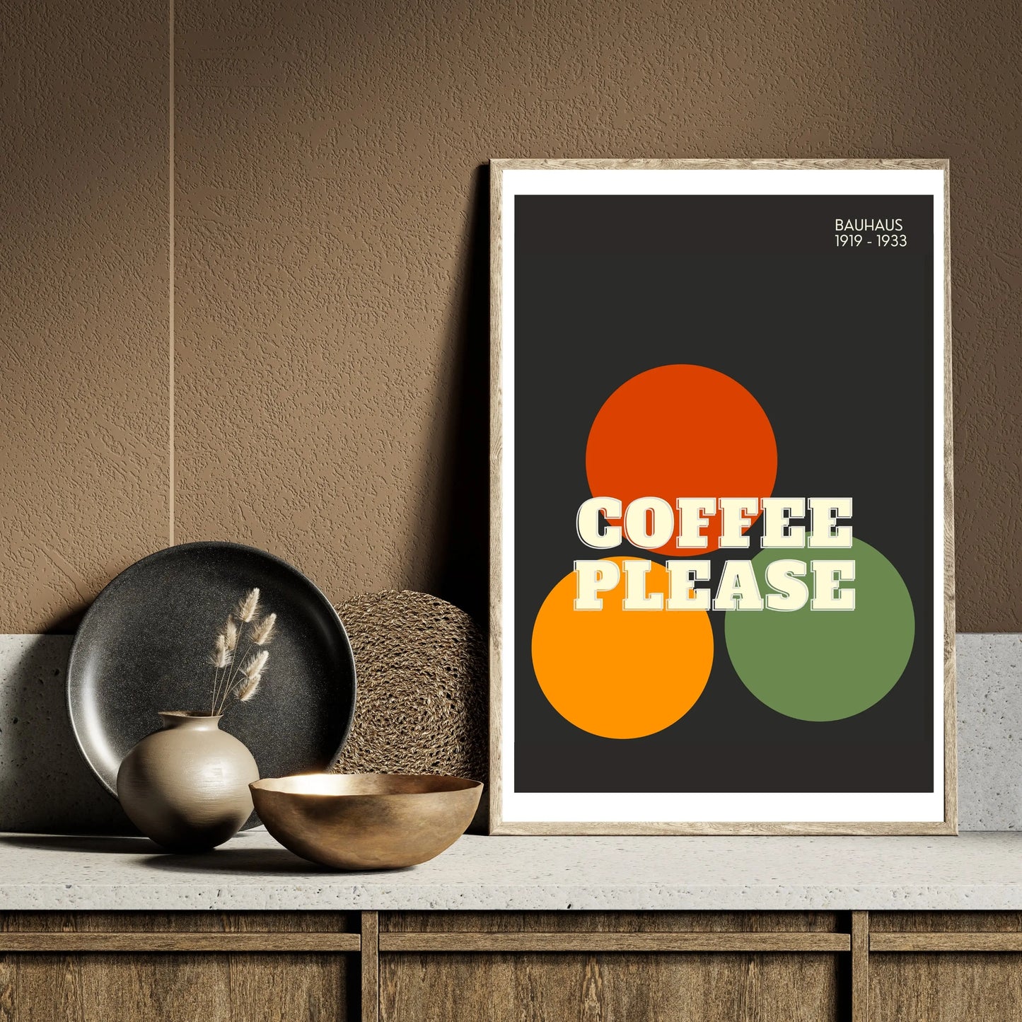 Bauhaus Poster Wall Art Poster, Coffee Please Poster - INK & FRAME STUDIO