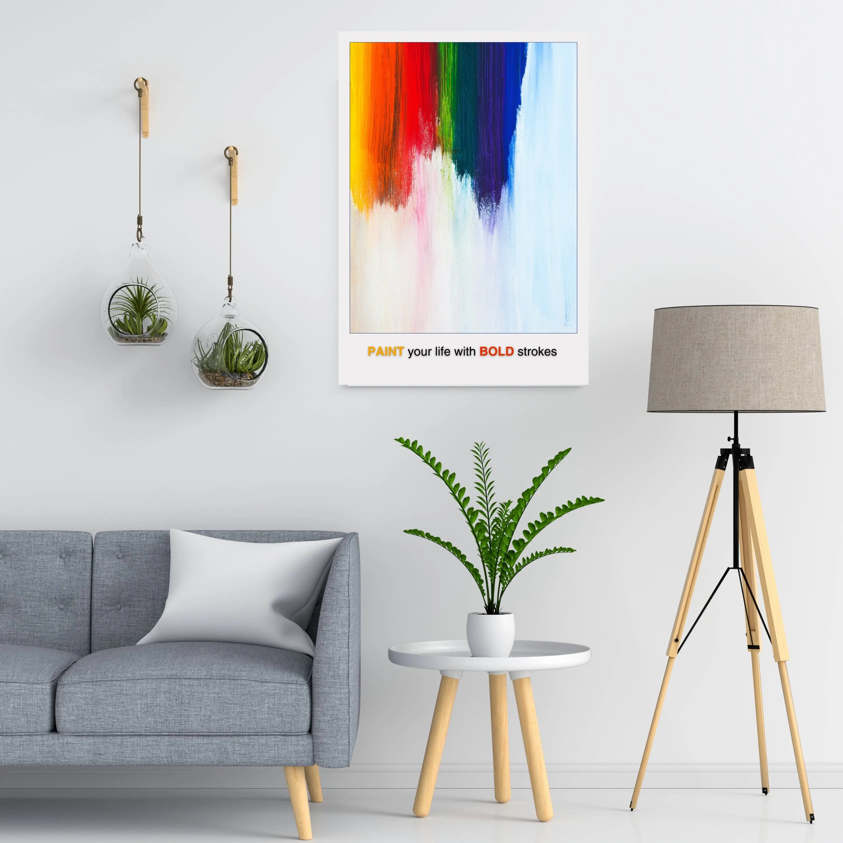 Colorful Abstract Brushstroke Art Print with Vibrant Rainbow Wall Decor - INK & FRAME STUDIO