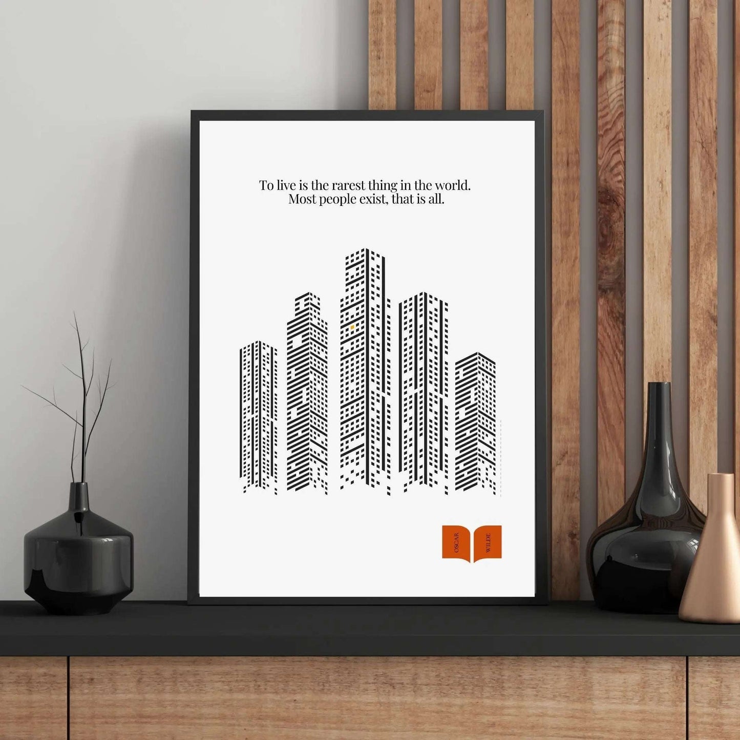 Oscar Wilde Quote Print – “To Live Is the Rarest Thing” Minimalist Wall Art - INK & FRAME STUDIO