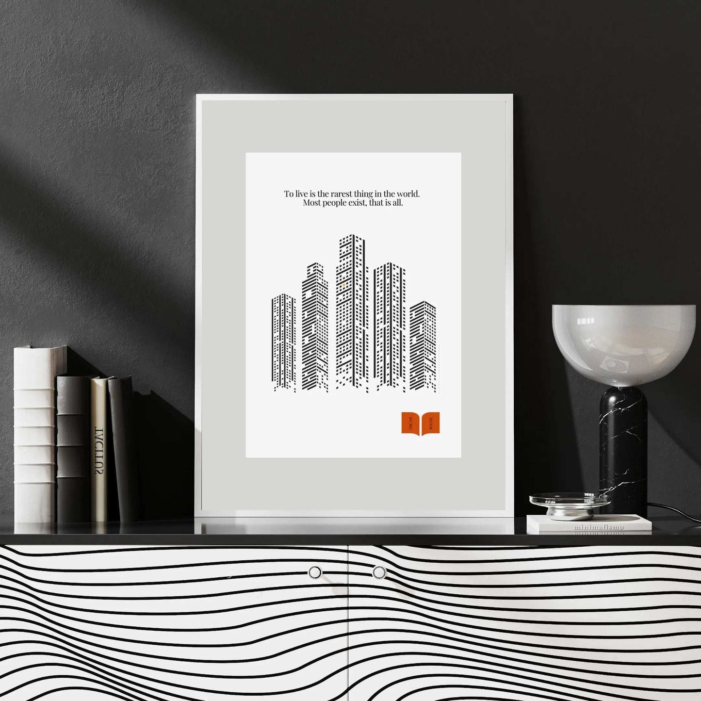 Oscar Wilde Quote Print – “To Live Is the Rarest Thing” Minimalist Wall Art - INK & FRAME STUDIO