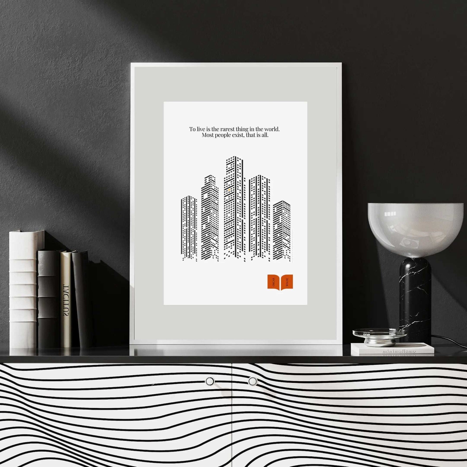 Oscar Wilde Quote Print – “To Live Is the Rarest Thing” Minimalist Wall Art - INK & FRAME STUDIO