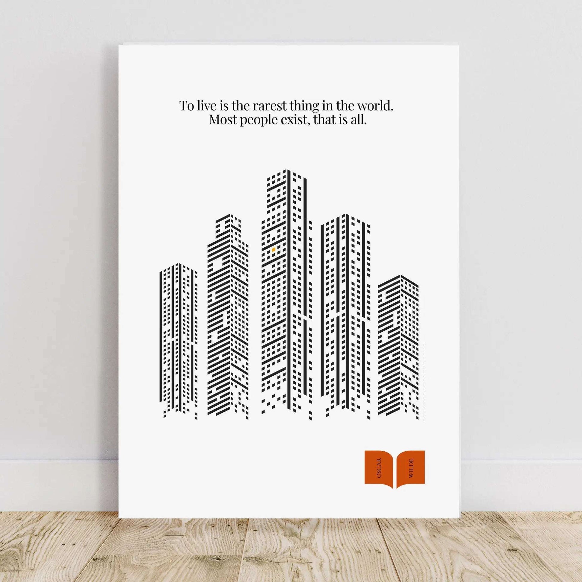 Oscar Wilde Quote Print – “To Live Is the Rarest Thing” Minimalist Wall Art - INK & FRAME STUDIO