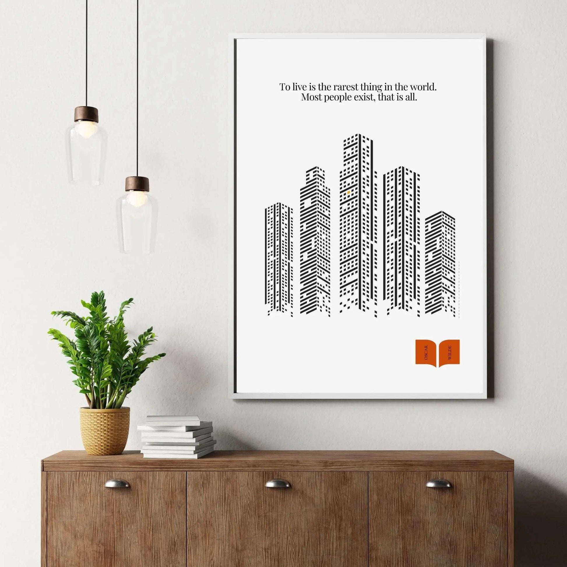 Oscar Wilde Quote Print – “To Live Is the Rarest Thing” Minimalist Wall Art - INK & FRAME STUDIO