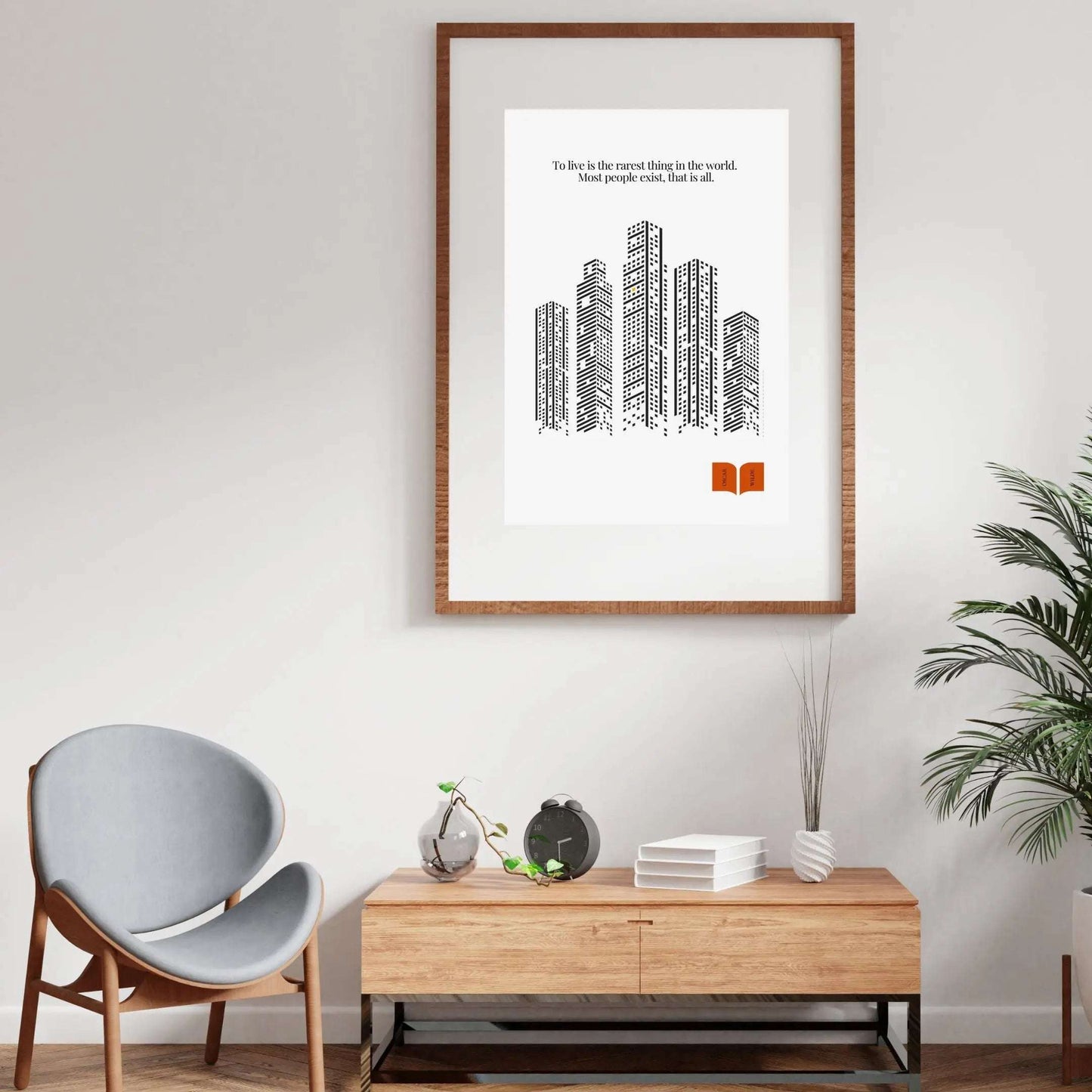 Oscar Wilde Quote Print – “To Live Is the Rarest Thing” Minimalist Wall Art - INK & FRAME STUDIO