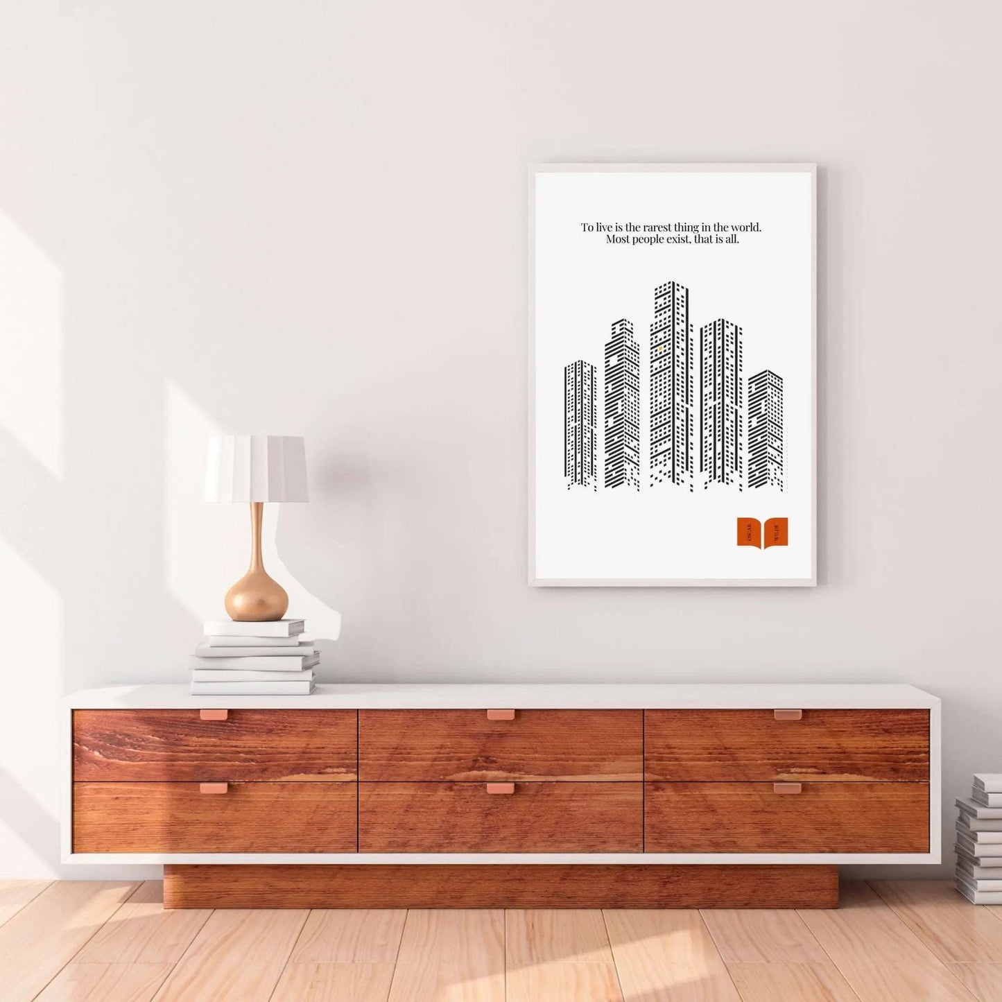 Oscar Wilde Quote Print – “To Live Is the Rarest Thing” Minimalist Wall Art - INK & FRAME STUDIO