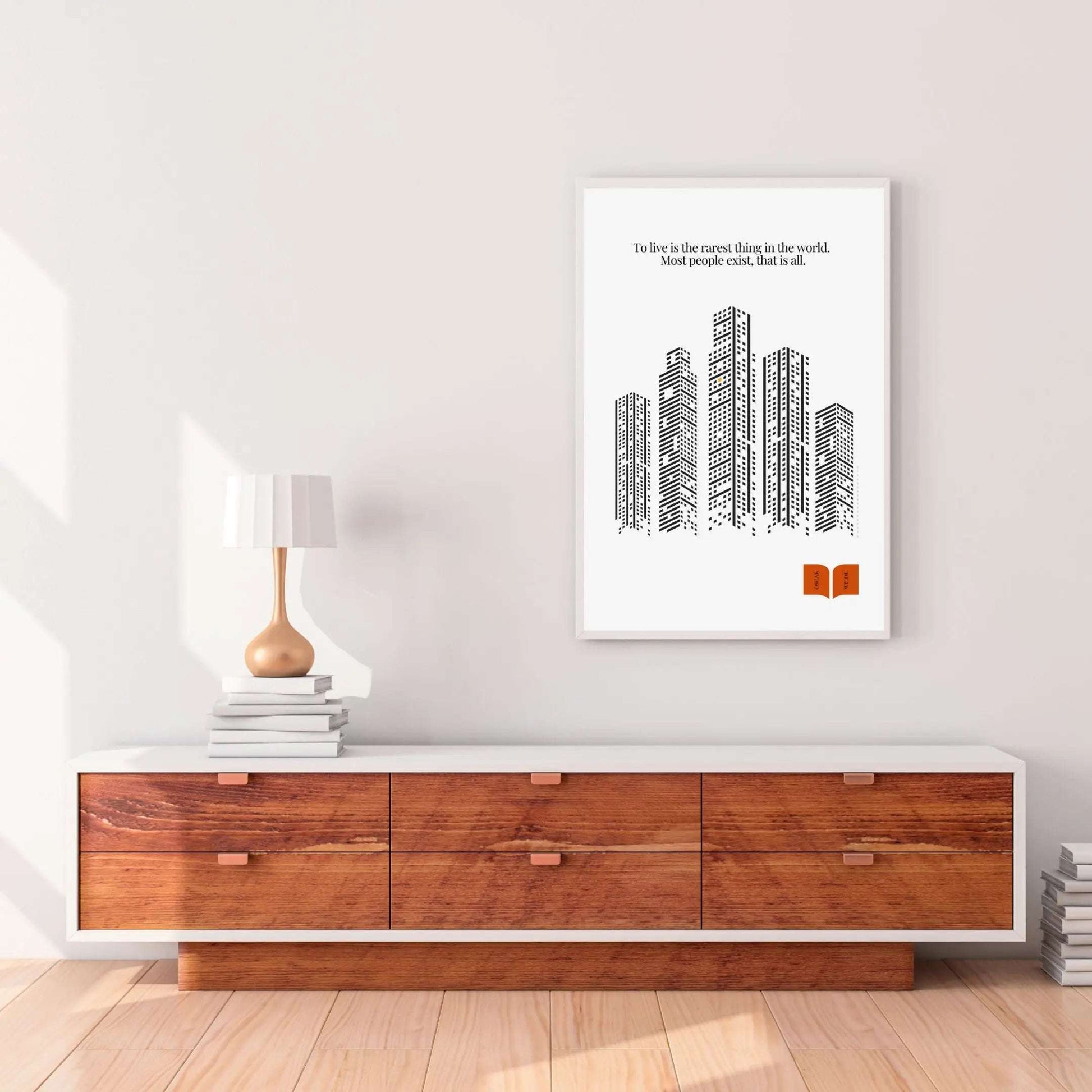 Oscar Wilde Quote Print – “To Live Is the Rarest Thing” Minimalist Wall Art - INK & FRAME STUDIO