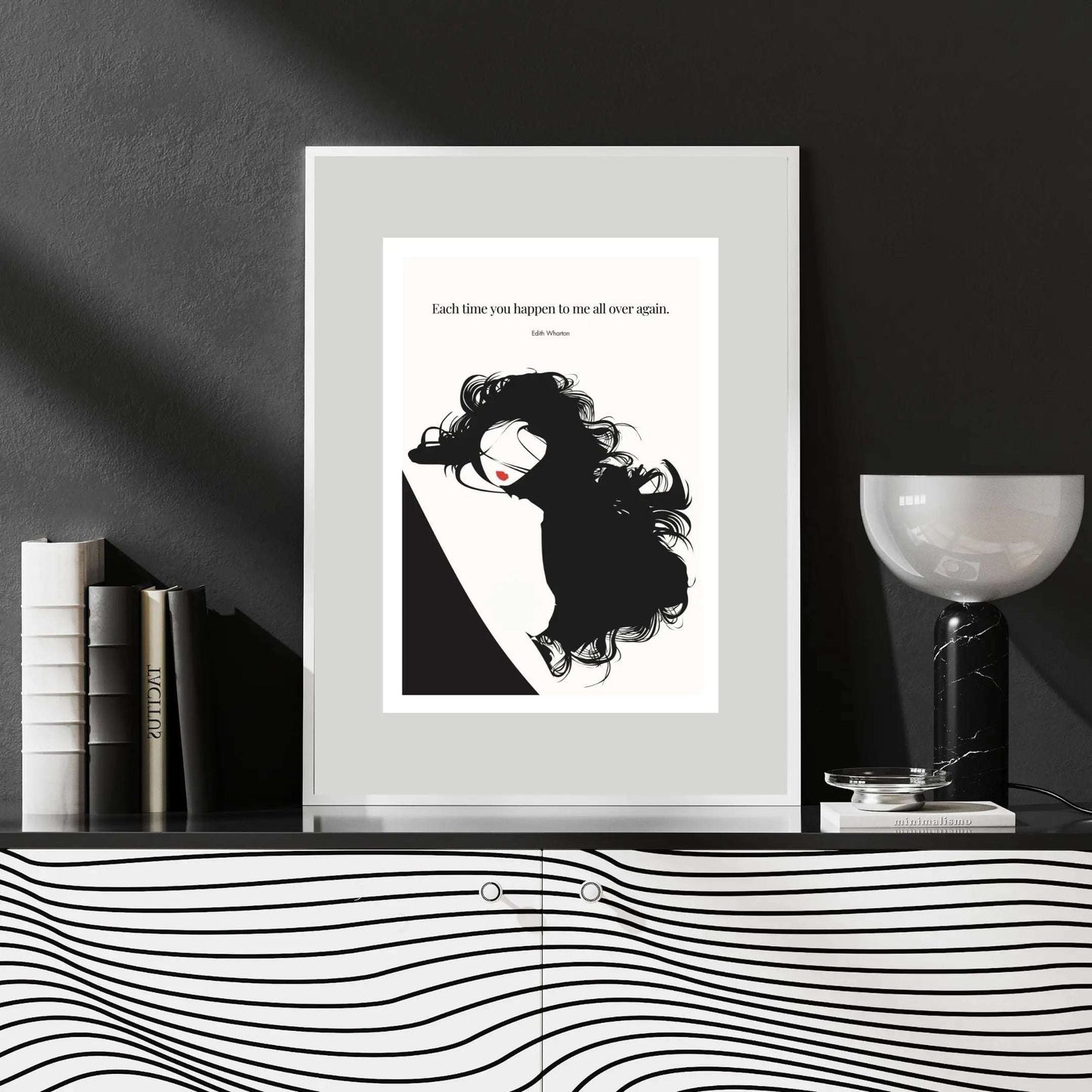 Edith Wharton Quote Print – "Each time you happen to me all over again" Wall Art Poster - INK & FRAME STUDIO