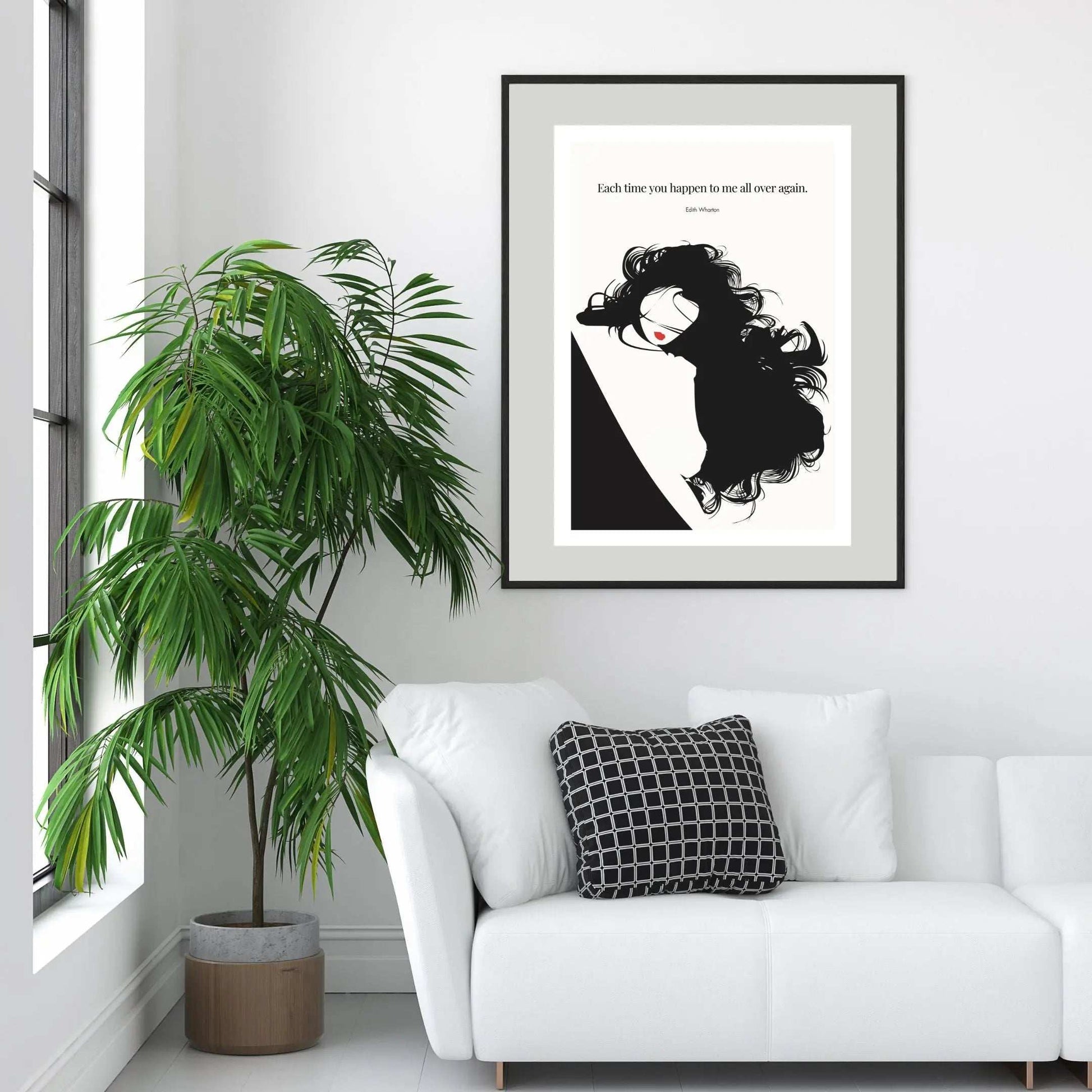 Edith Wharton Quote Print – "Each time you happen to me all over again" Wall Art Poster - INK & FRAME STUDIO