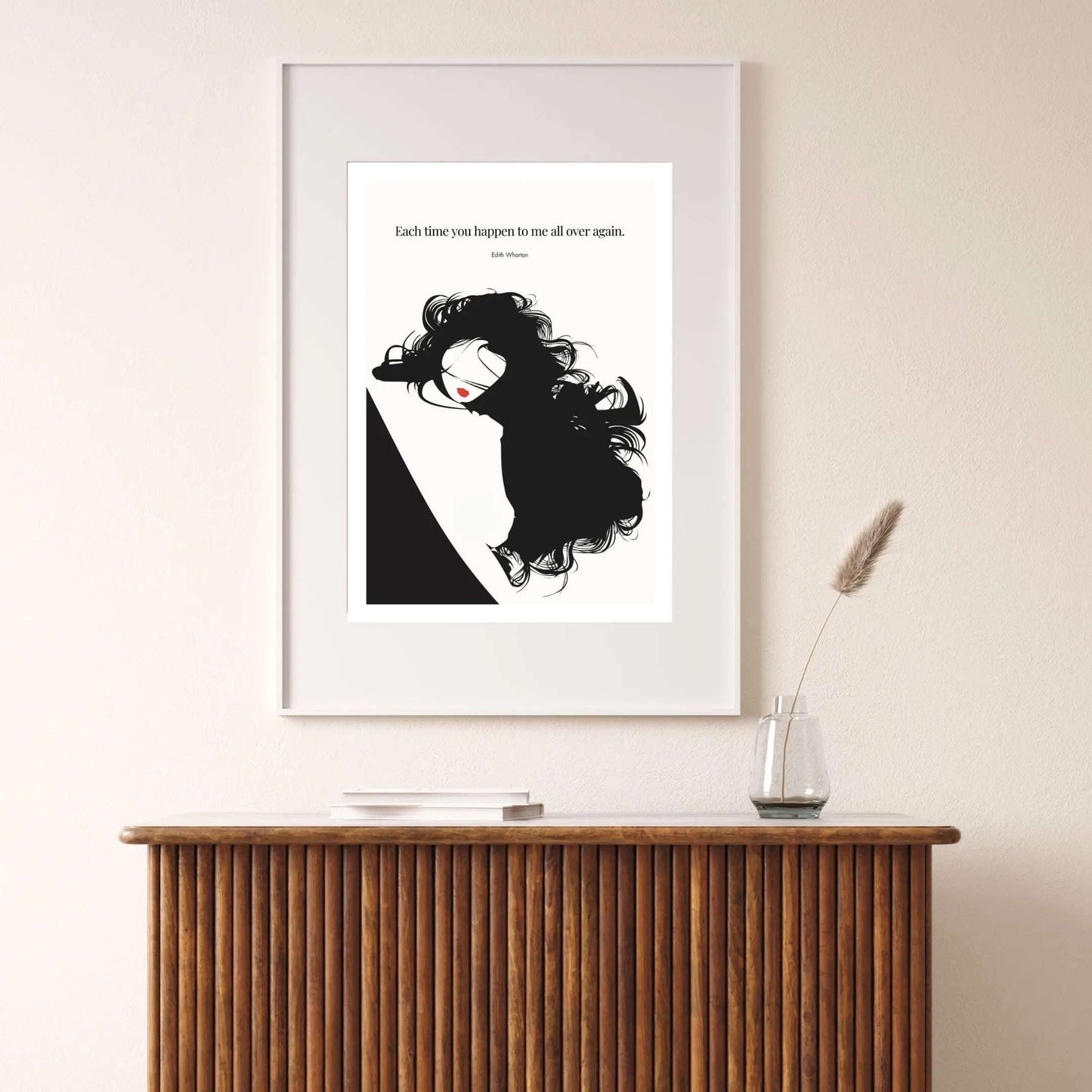Edith Wharton Quote Print – "Each time you happen to me all over again" Wall Art Poster - INK & FRAME STUDIO