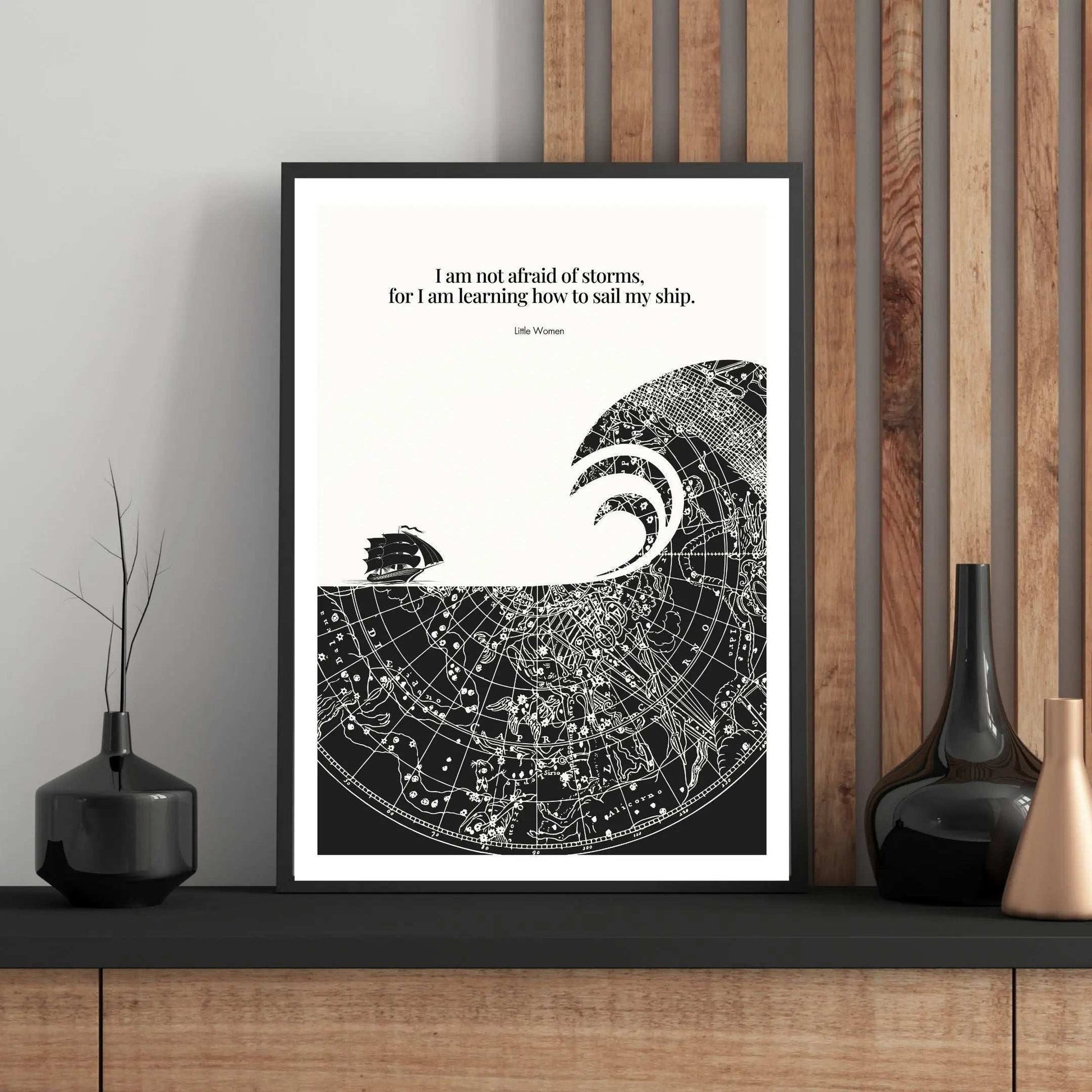 Little Women Quote Print - "I am not afraid of storms" Wall Art Poster - INK & FRAME STUDIO