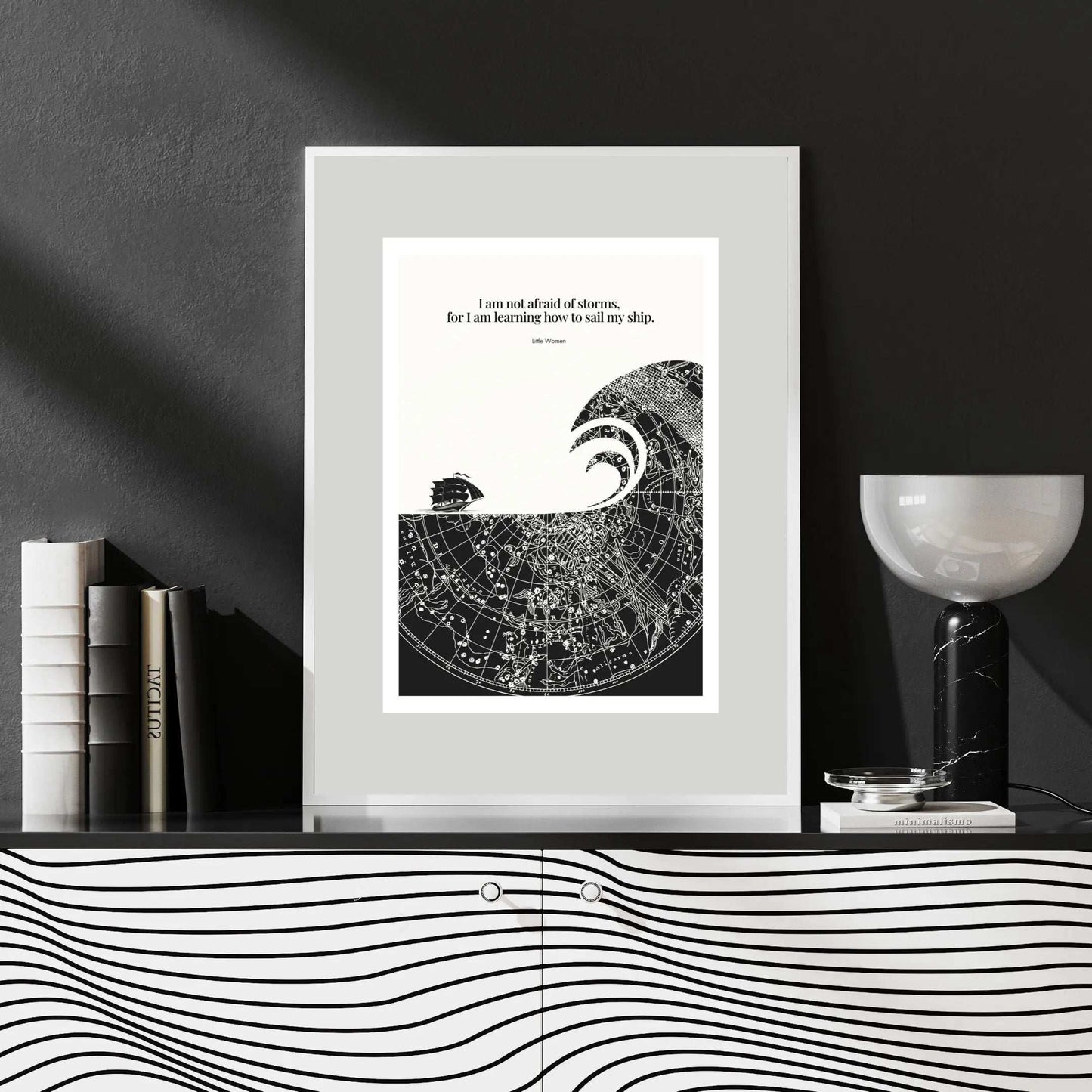 Little Women Quote Print - "I am not afraid of storms" Wall Art Poster - INK & FRAME STUDIO