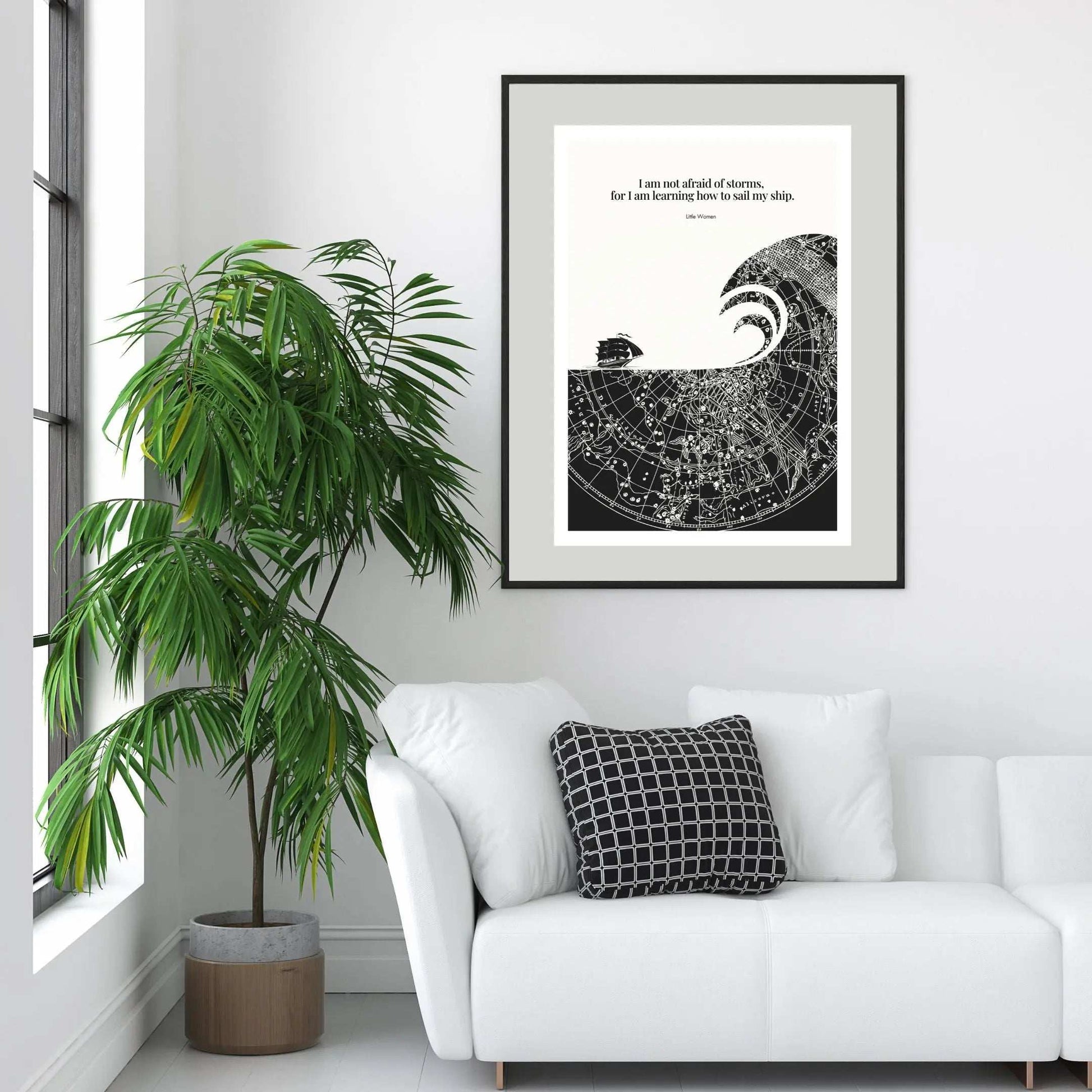 Little Women Quote Print - "I am not afraid of storms" Wall Art Poster - INK & FRAME STUDIO