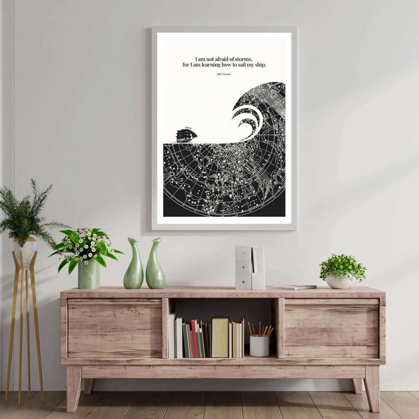 Little Women Quote Print - "I am not afraid of storms" Wall Art Poster - INK & FRAME STUDIO