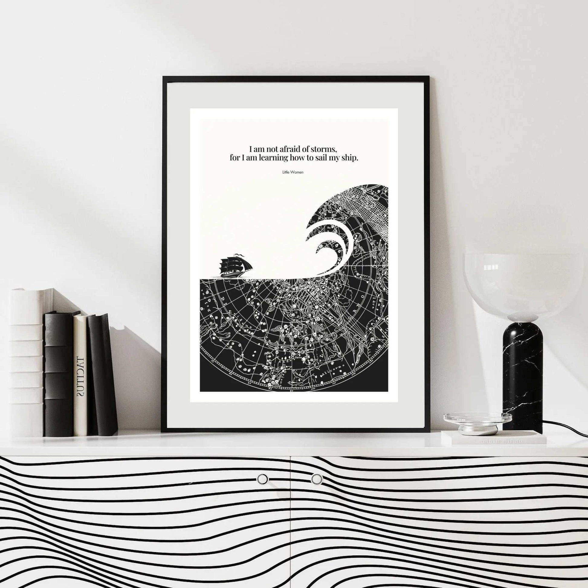Little Women Quote Print - "I am not afraid of storms" Wall Art Poster - INK & FRAME STUDIO