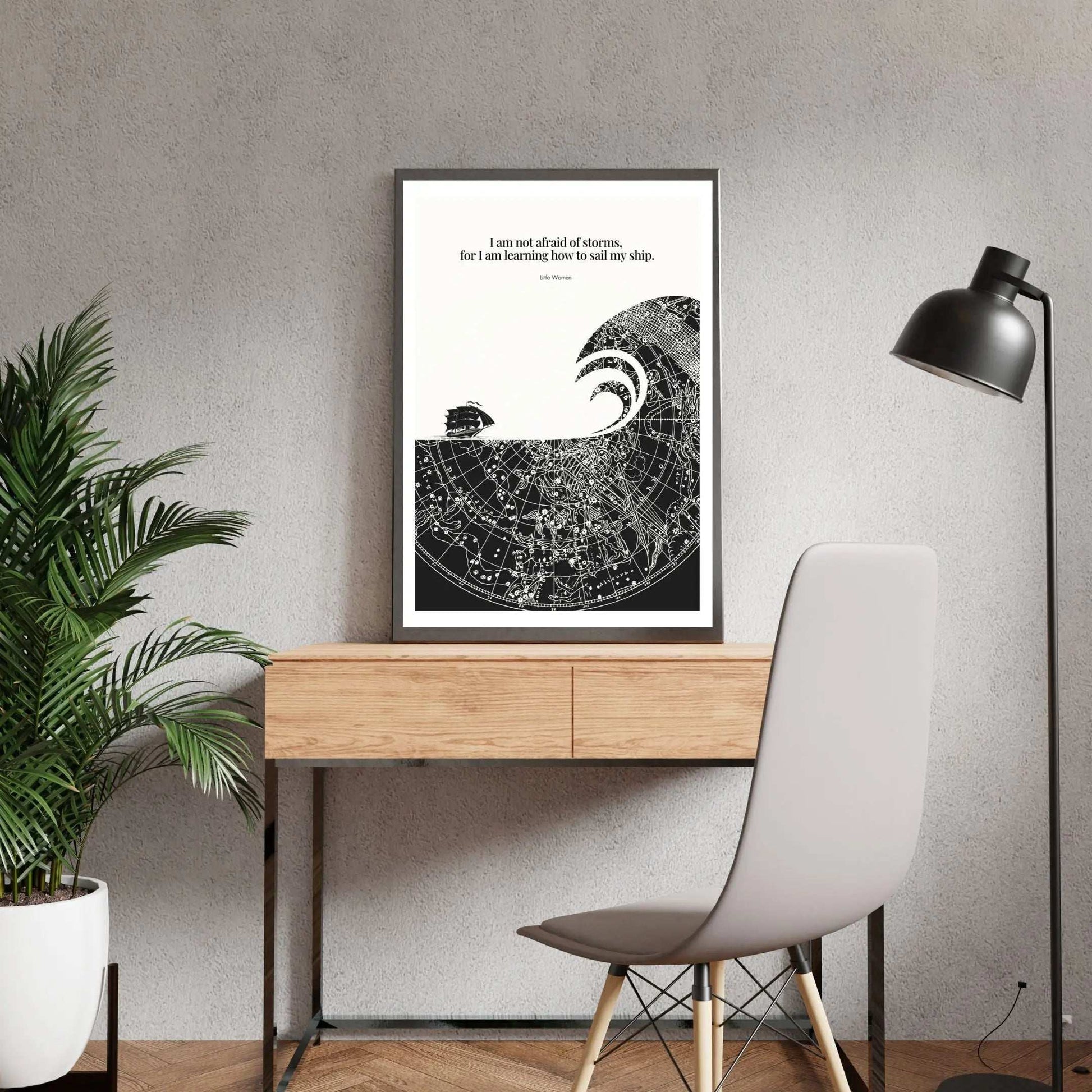Little Women Quote Print - "I am not afraid of storms" Wall Art Poster - INK & FRAME STUDIO