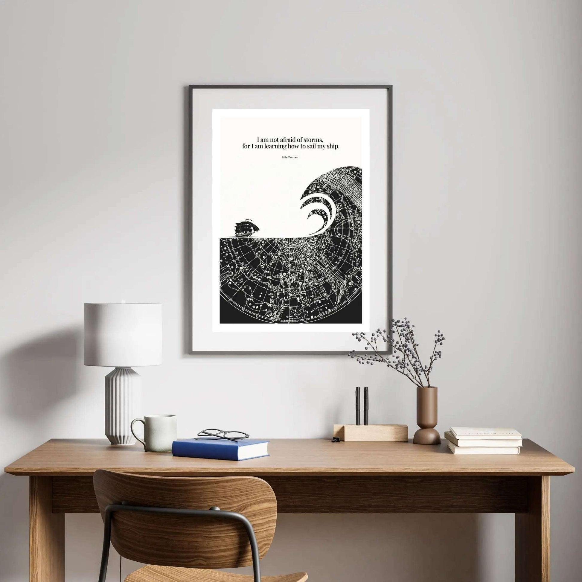 Little Women Quote Print - "I am not afraid of storms" Wall Art Poster - INK & FRAME STUDIO