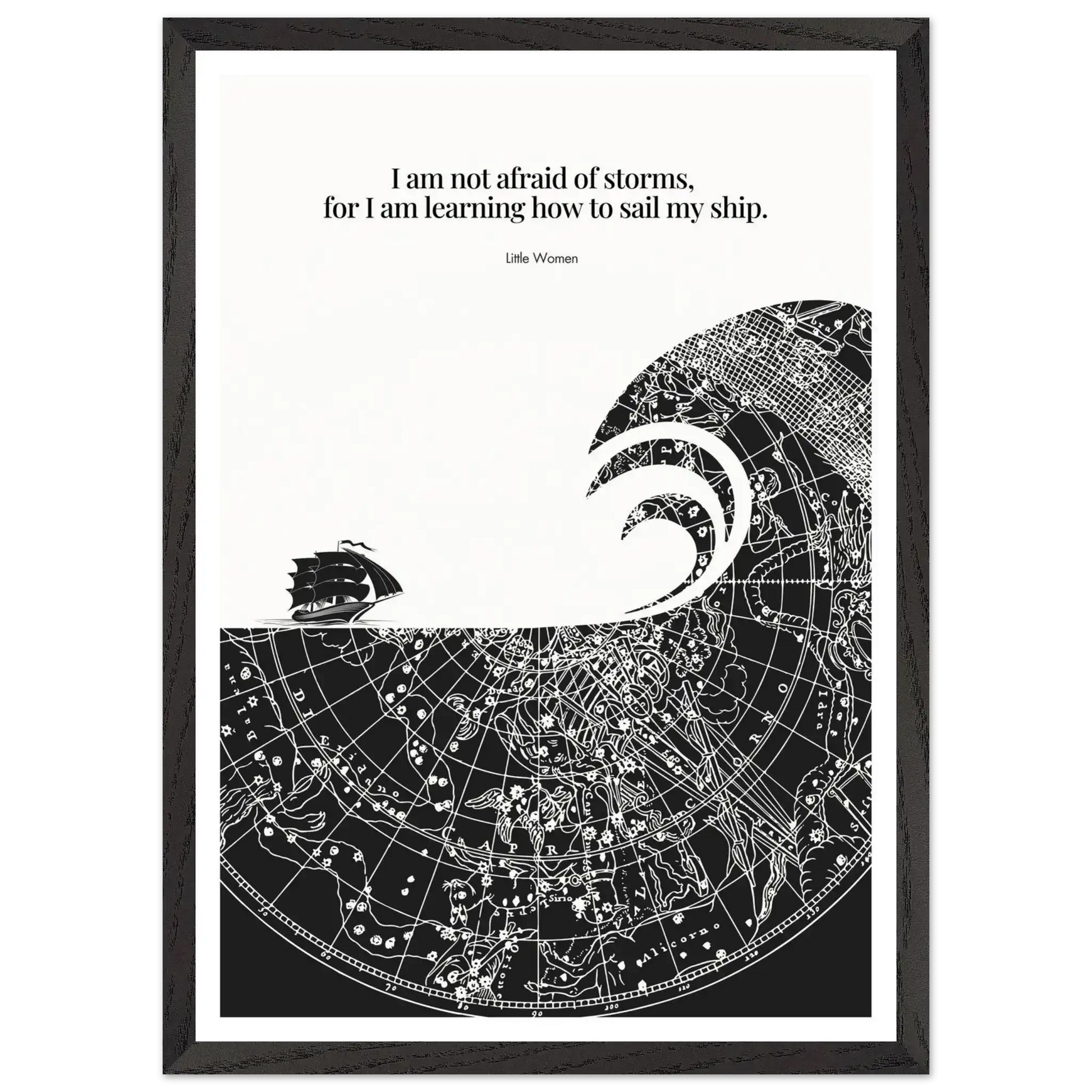 Little Women Quote Print - "I am not afraid of storms" Wall Art Poster - INK & FRAME STUDIO