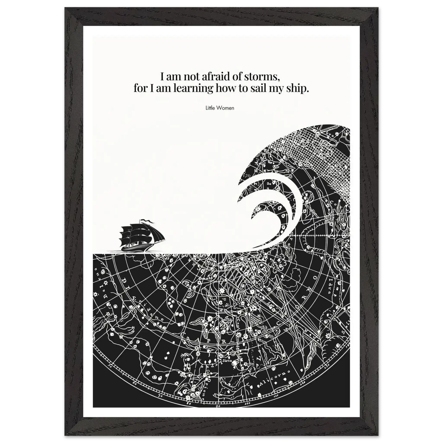 Little Women Quote Print - "I am not afraid of storms" Wall Art Poster - INK & FRAME STUDIO