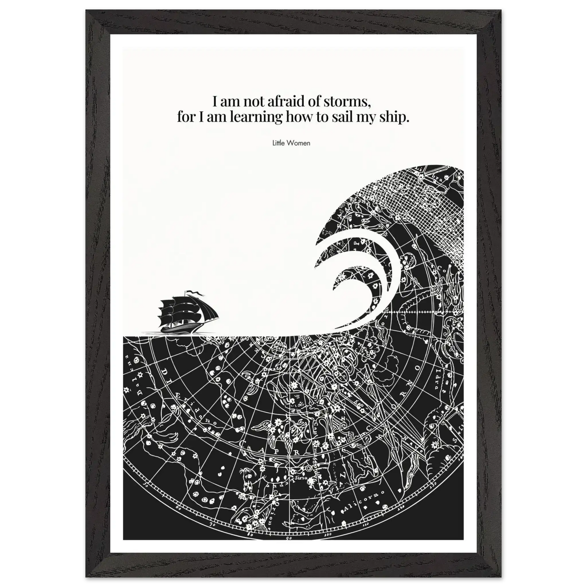 Little Women Quote Print - "I am not afraid of storms" Wall Art Poster - INK & FRAME STUDIO