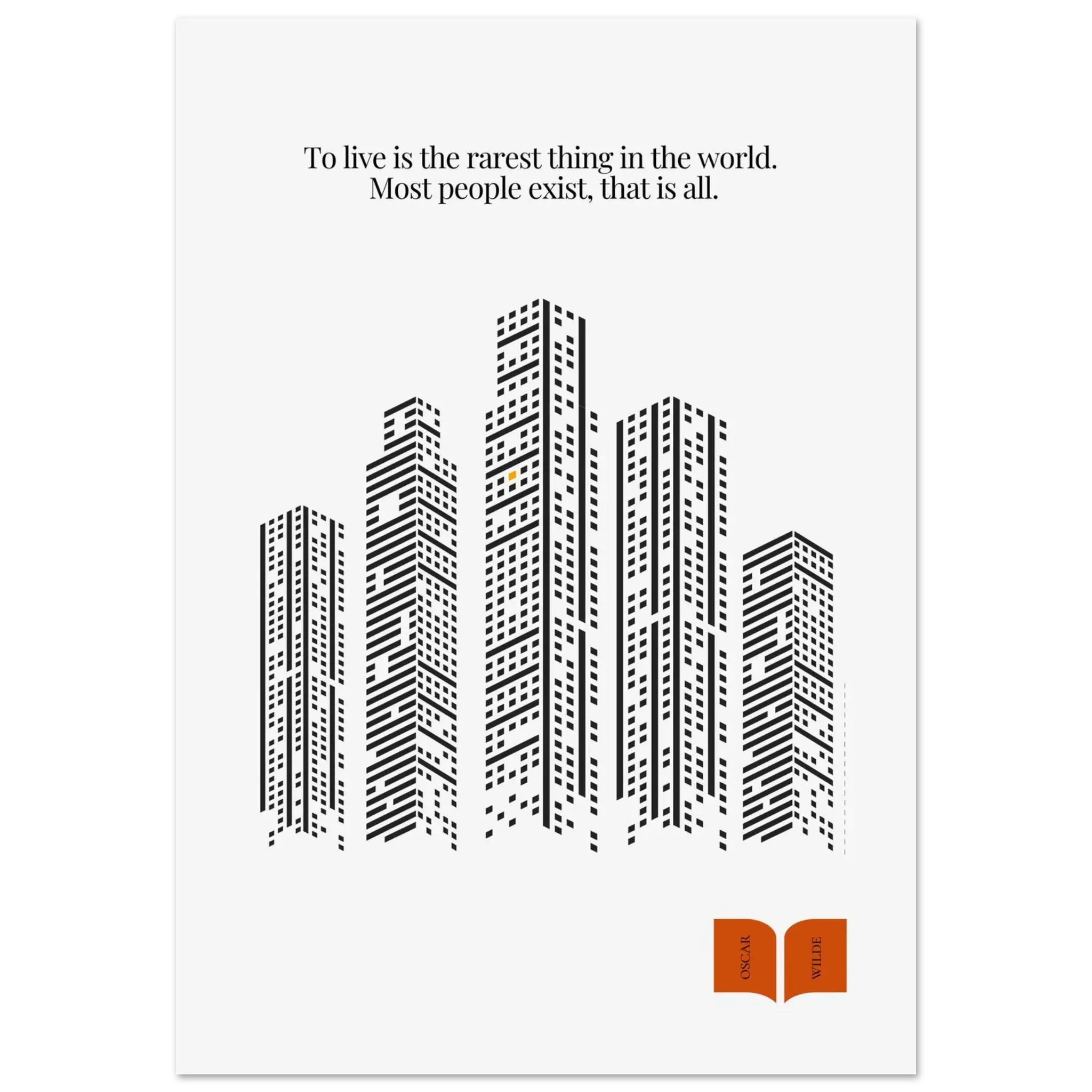 Oscar Wilde Quote Print – “To Live Is the Rarest Thing” Minimalist Wall Art - INK & FRAME STUDIO