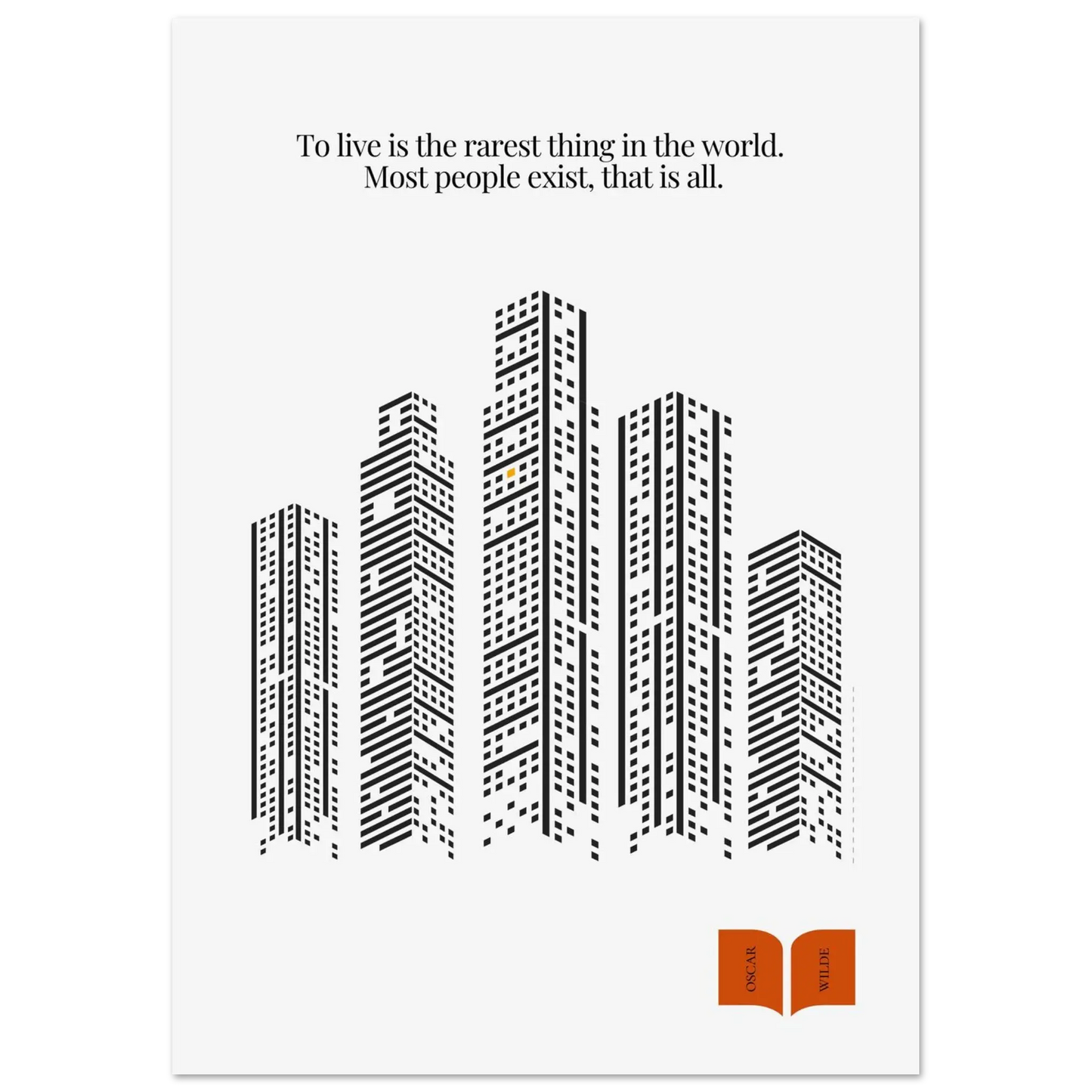 Oscar Wilde Quote Print – “To Live Is the Rarest Thing” Minimalist Wall Art - INK & FRAME STUDIO