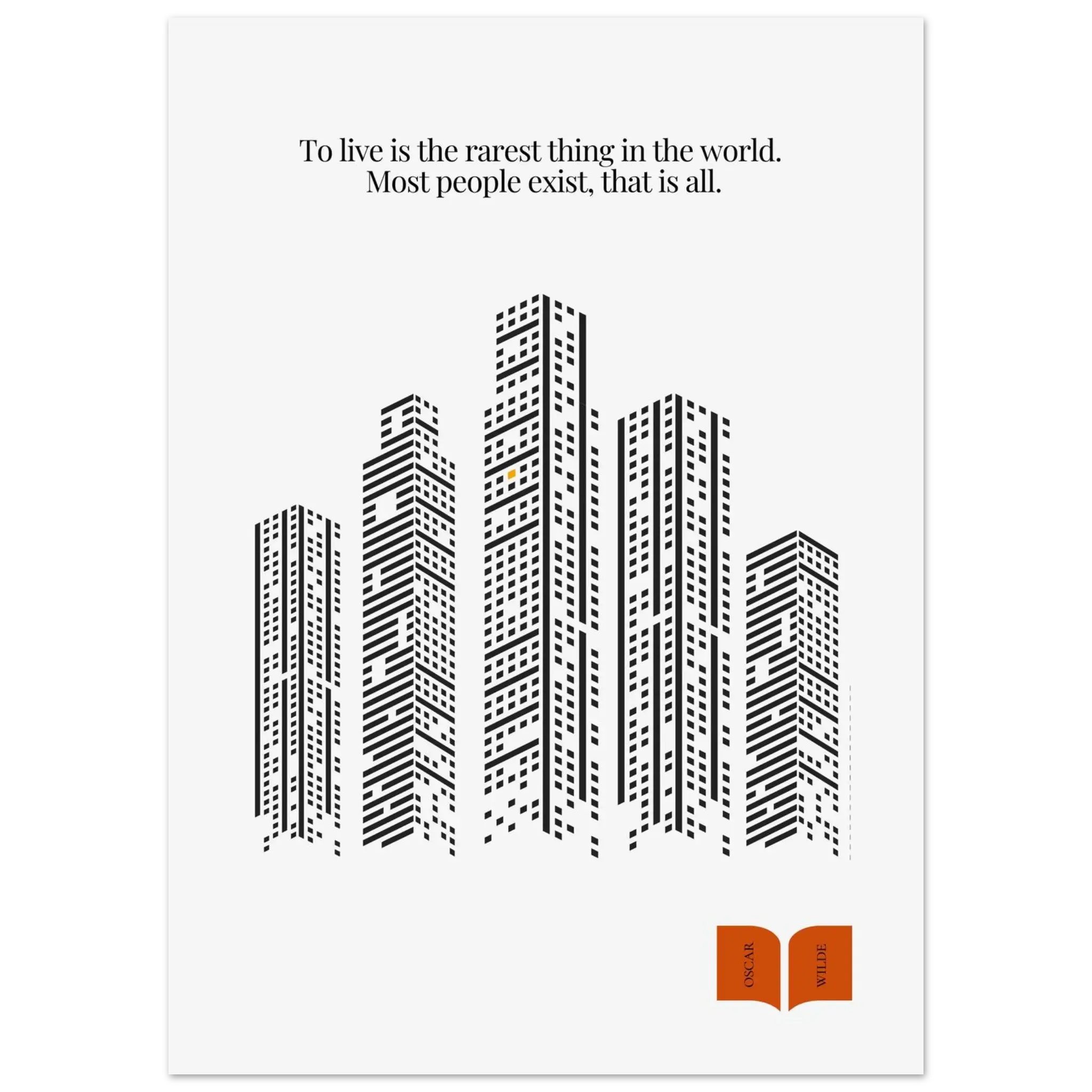 Oscar Wilde Quote Print – “To Live Is the Rarest Thing” Minimalist Wall Art - INK & FRAME STUDIO