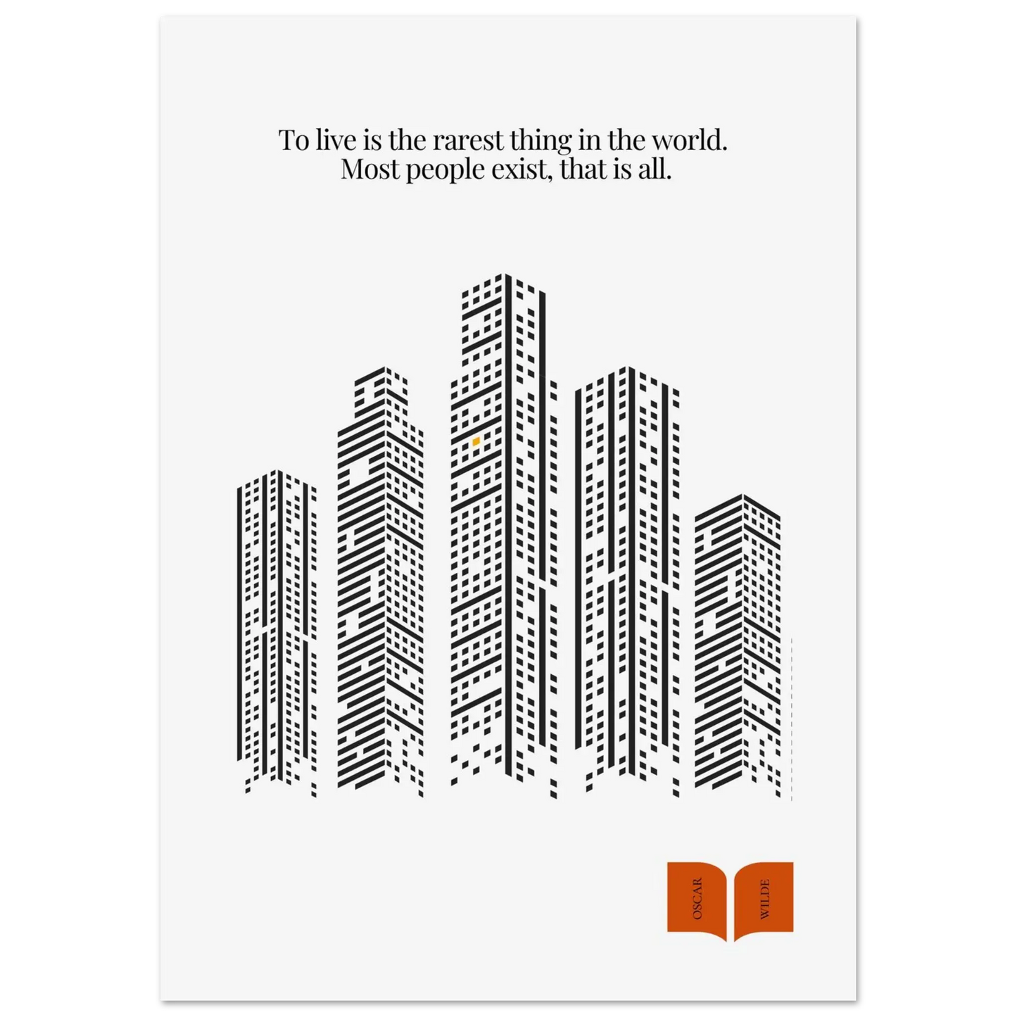 Oscar Wilde Quote Print – “To Live Is the Rarest Thing” Minimalist Wall Art - INK & FRAME STUDIO