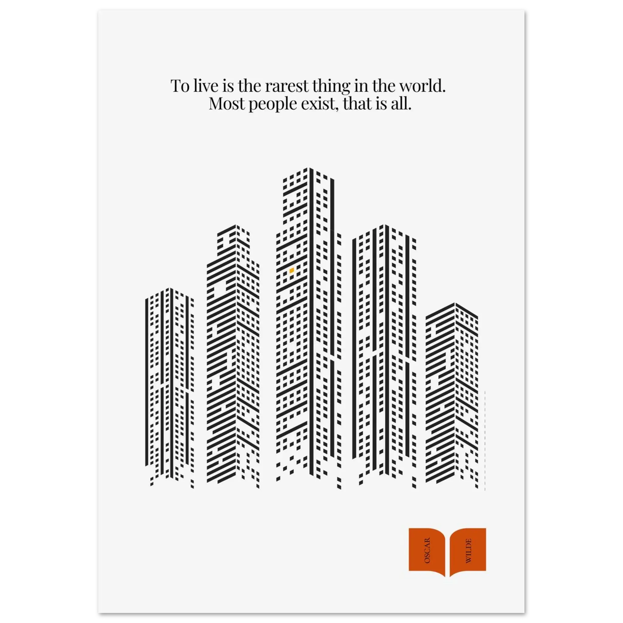 Oscar Wilde Quote Print – “To Live Is the Rarest Thing” Minimalist Wall Art - INK & FRAME STUDIO