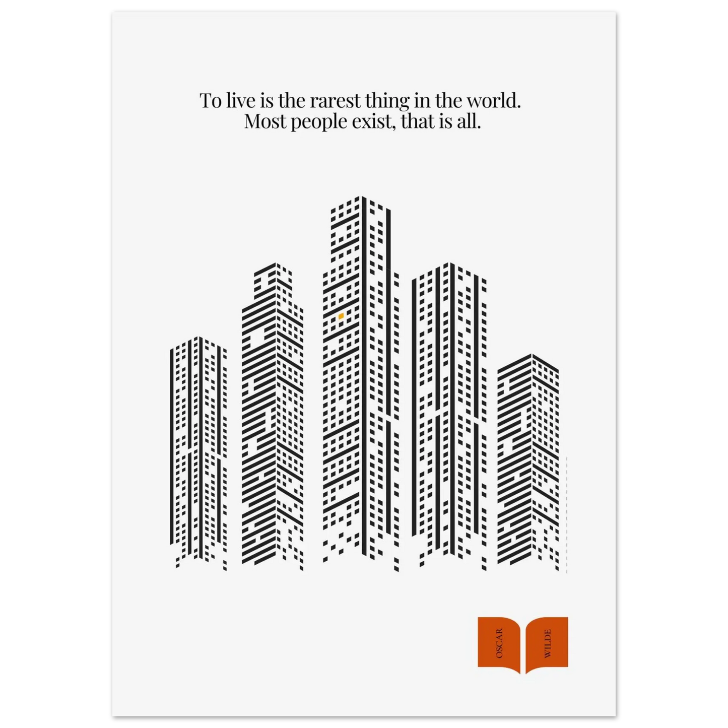 Oscar Wilde Quote Print – “To Live Is the Rarest Thing” Minimalist Wall Art - INK & FRAME STUDIO