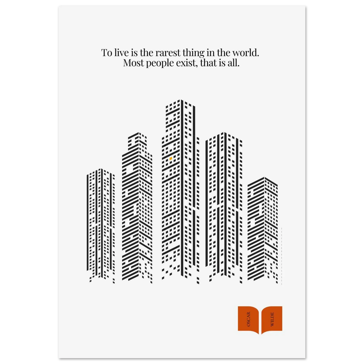 Oscar Wilde Quote Print – “To Live Is the Rarest Thing” Minimalist Wall Art - INK & FRAME STUDIO