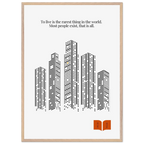 Oscar Wilde Quote Print – “To Live Is the Rarest Thing” Minimalist Wall Art - INK & FRAME STUDIO
