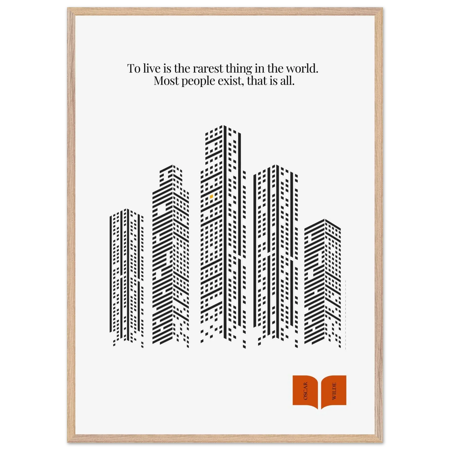 Oscar Wilde Quote Print – “To Live Is the Rarest Thing” Minimalist Wall Art - INK & FRAME STUDIO