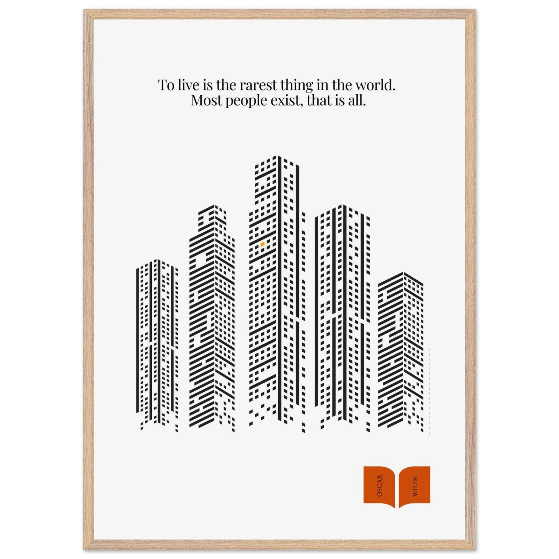 Oscar Wilde Quote Print – “To Live Is the Rarest Thing” Minimalist Wall Art - INK & FRAME STUDIO