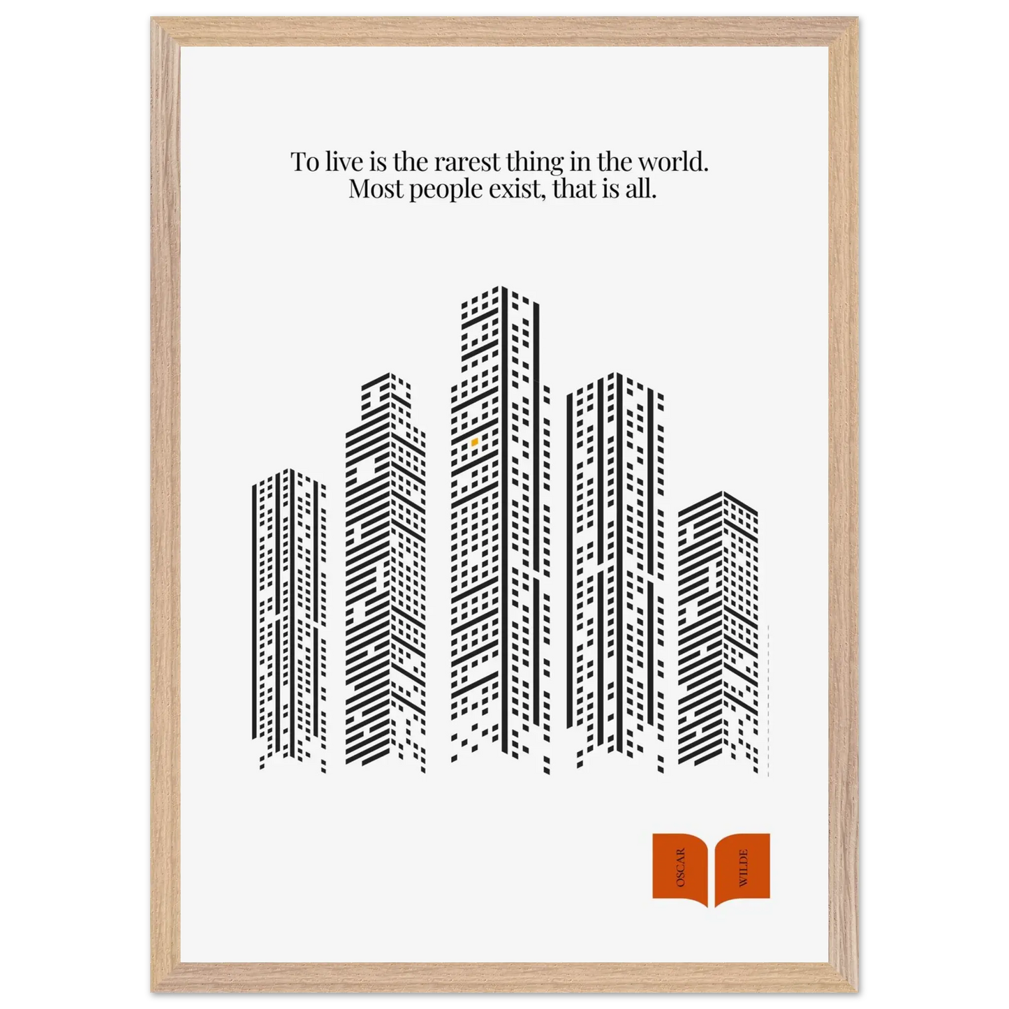Oscar Wilde Quote Print – “To Live Is the Rarest Thing” Minimalist Wall Art - INK & FRAME STUDIO