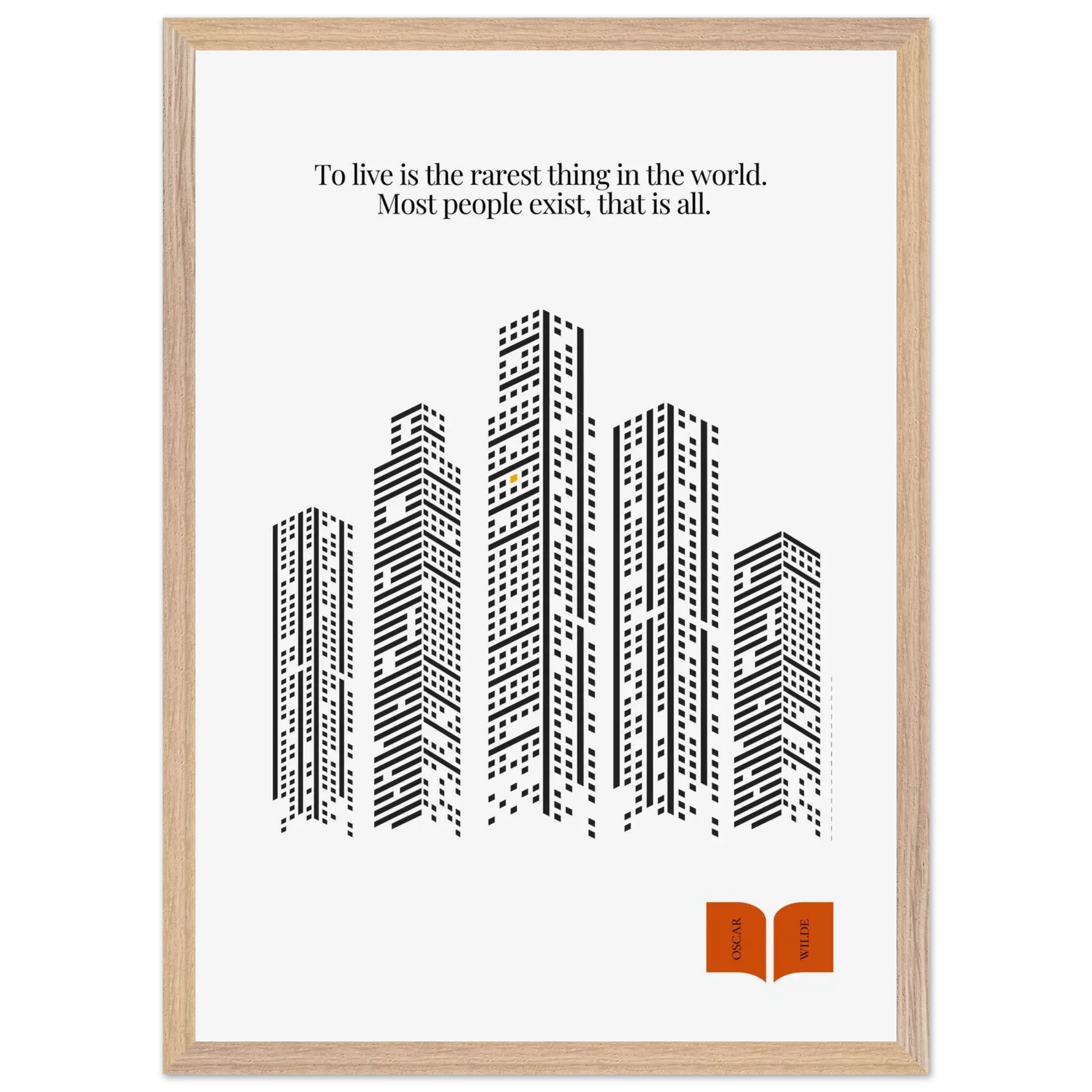 Oscar Wilde Quote Print – “To Live Is the Rarest Thing” Minimalist Wall Art - INK & FRAME STUDIO