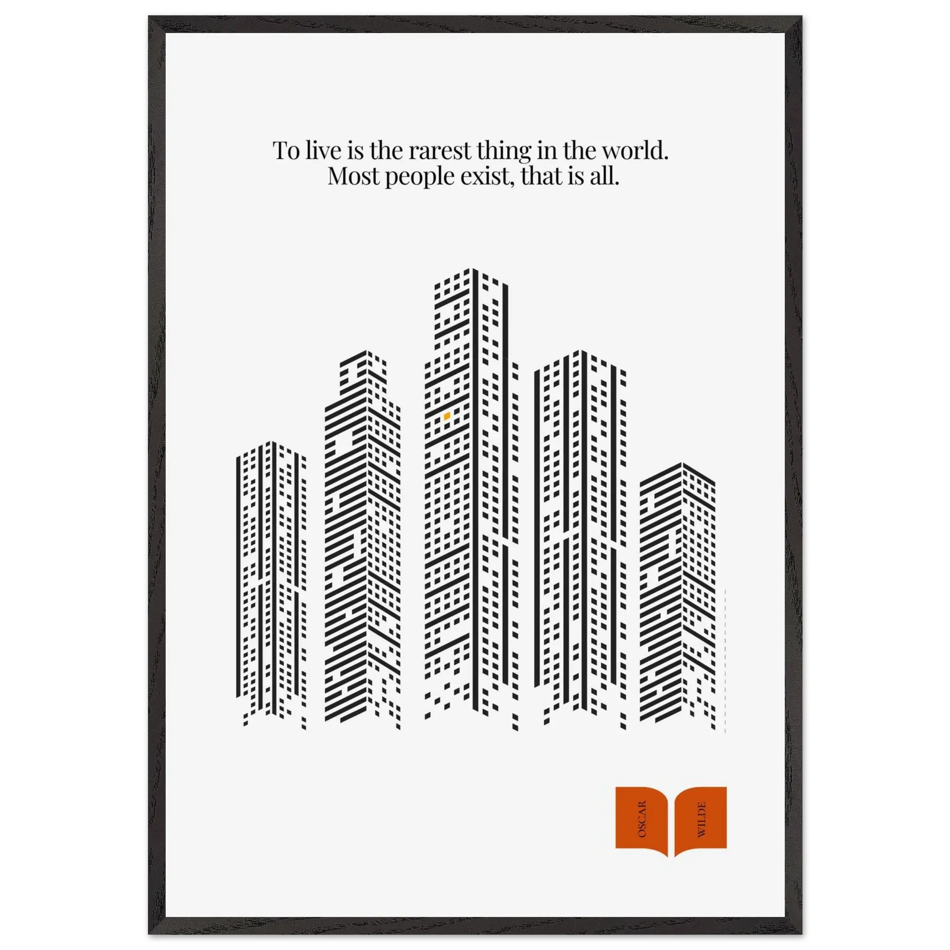 Oscar Wilde Quote Print – “To Live Is the Rarest Thing” Minimalist Wall Art - INK & FRAME STUDIO