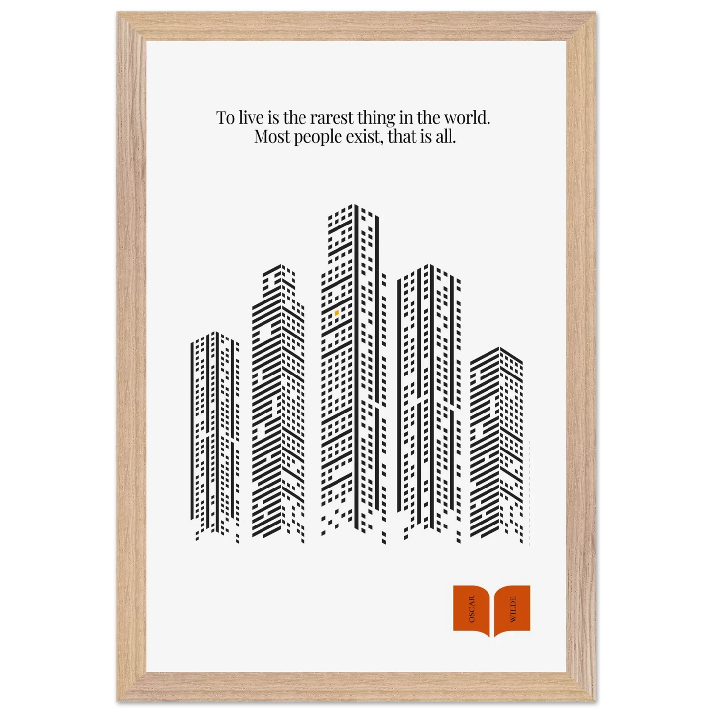 Oscar Wilde Quote Print – “To Live Is the Rarest Thing” Minimalist Wall Art - INK & FRAME STUDIO