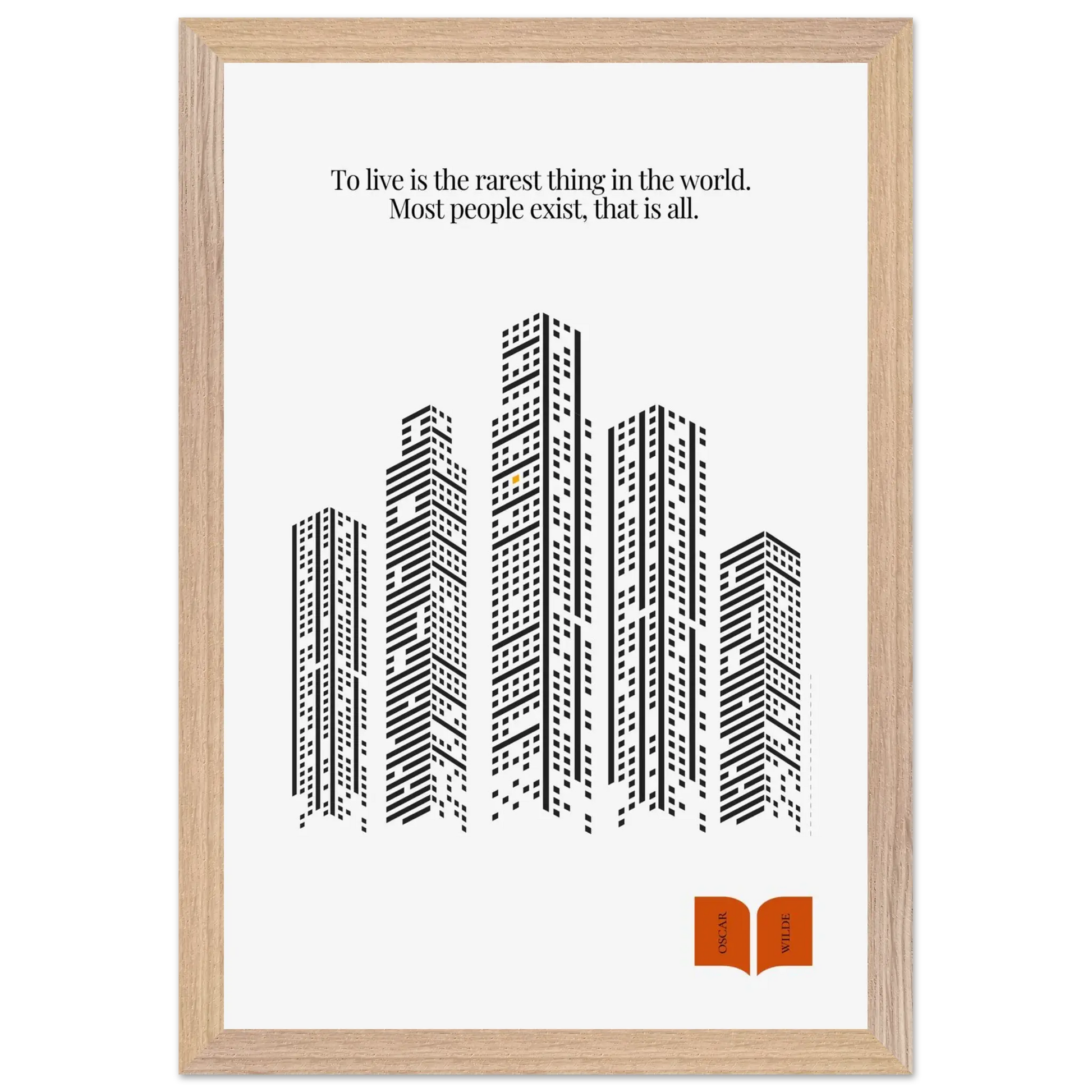 Oscar Wilde Quote Print – “To Live Is the Rarest Thing” Minimalist Wall Art - INK & FRAME STUDIO