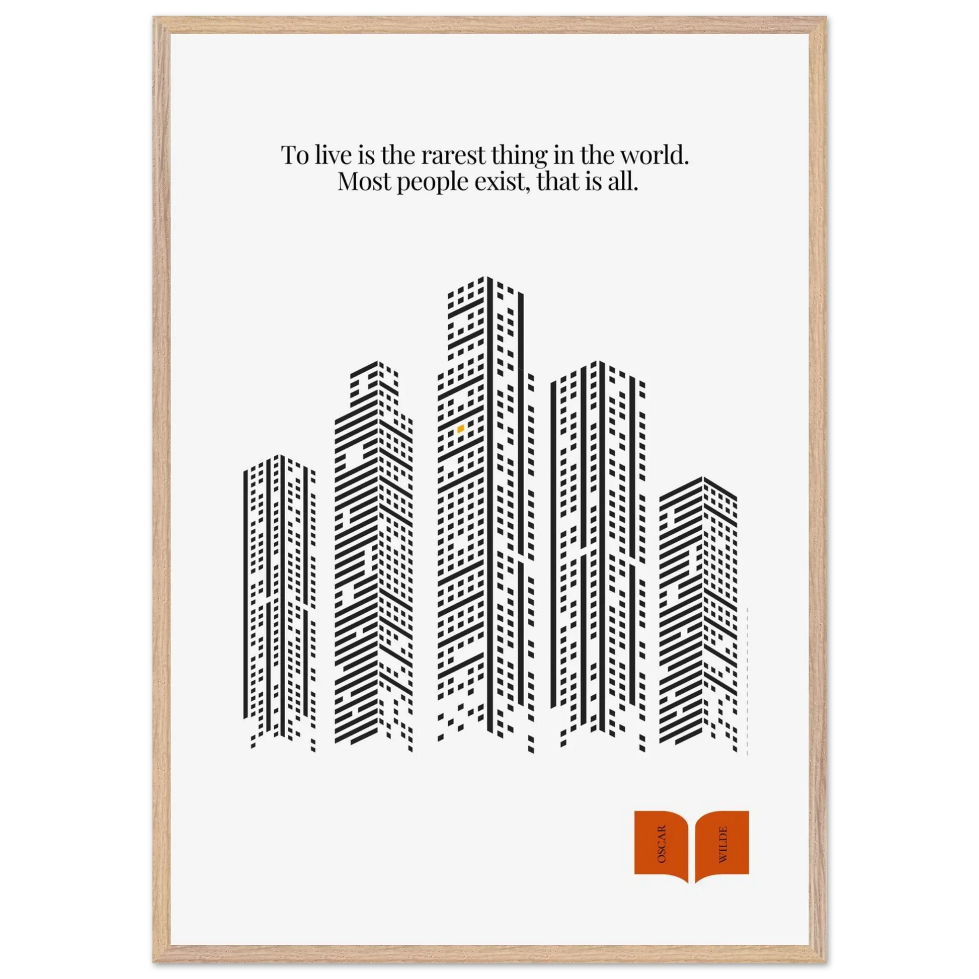 Oscar Wilde Quote Print – “To Live Is the Rarest Thing” Minimalist Wall Art - INK & FRAME STUDIO